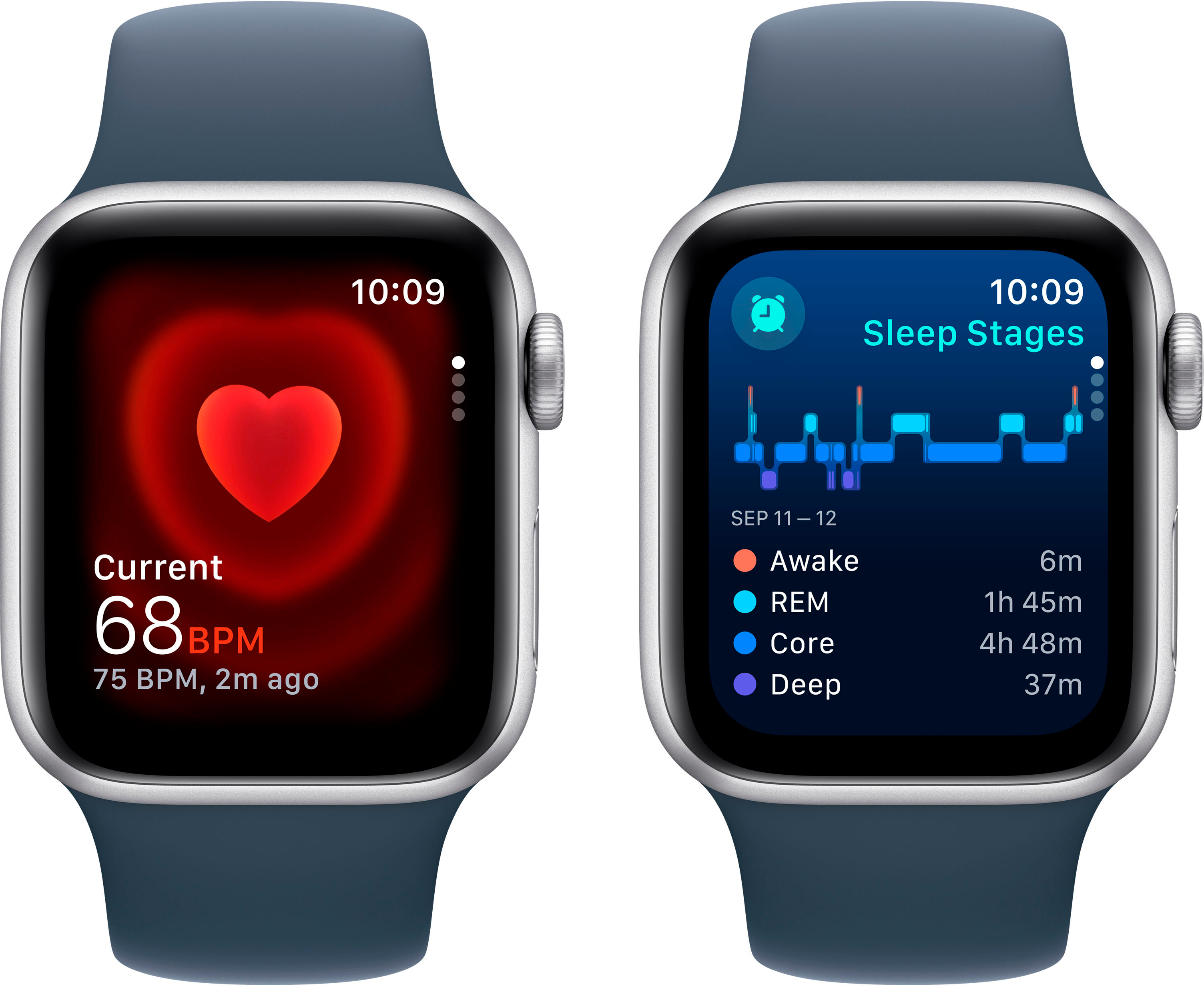 Apple Watch SE (2nd Gen) [GPS 44mm] Smart Watch w/Silver Aluminum Case &  White Sport Band - M/L. Fitness & Sleep Tracker, Crash Detection, Heart  Rate