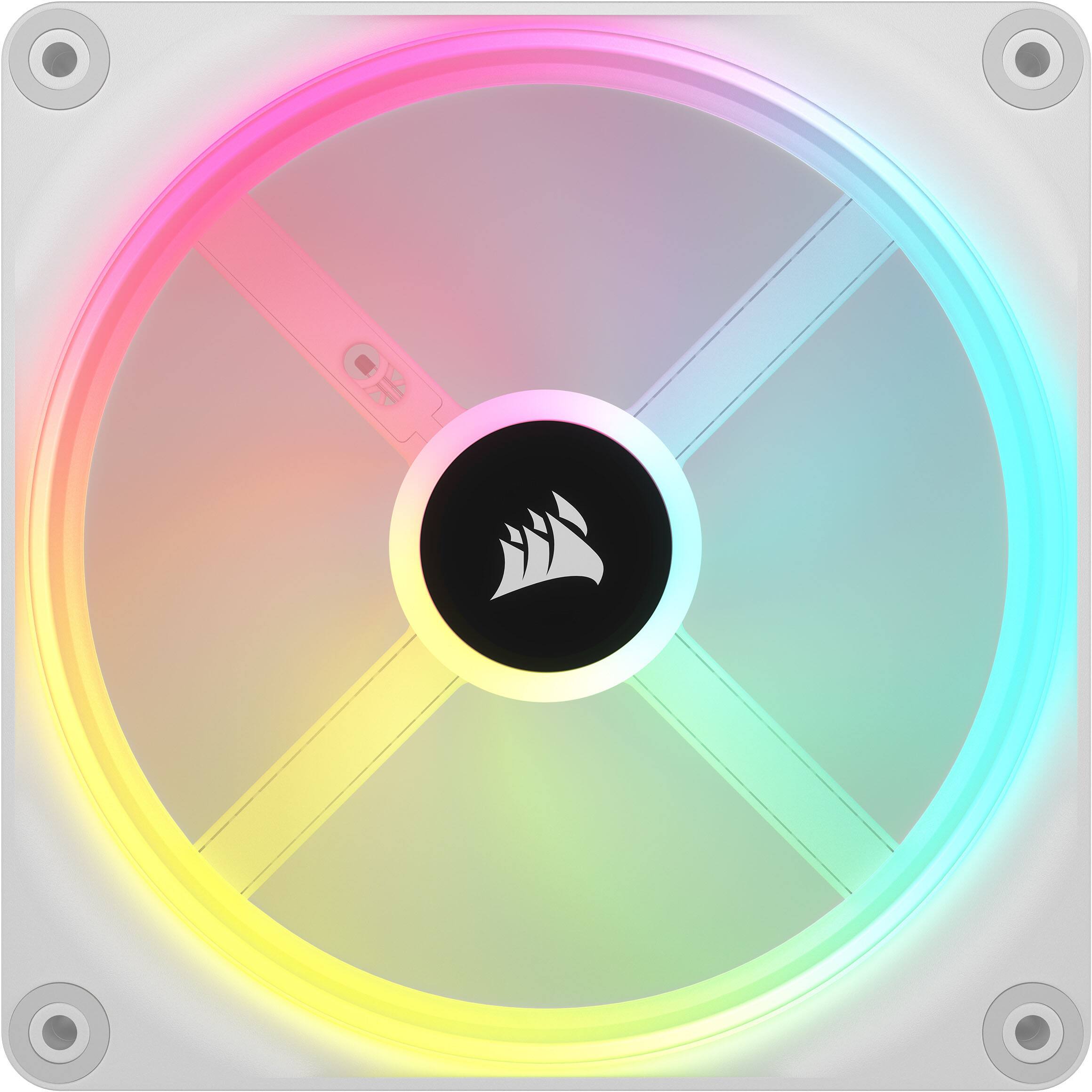 Alt View 11. CORSAIR - iCUE LINK QX140 RGB 140mm PWM Fans Starter Kit - White - White.