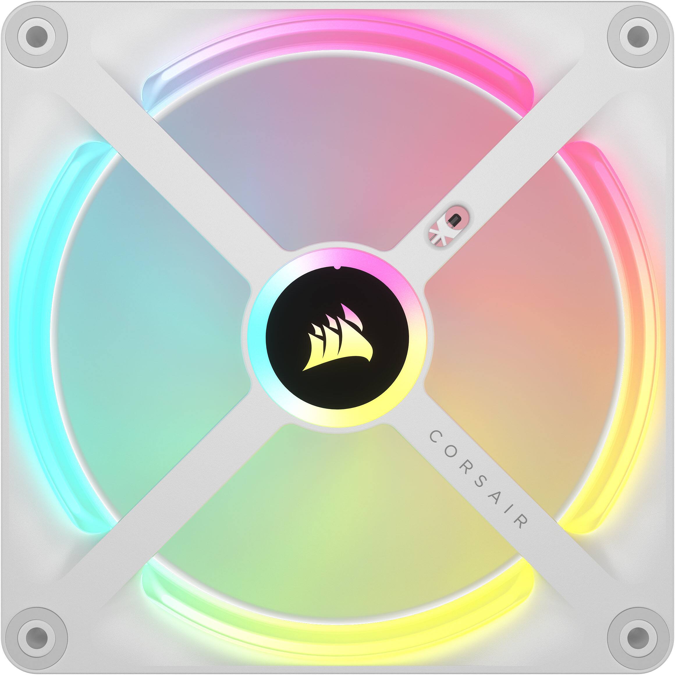 Alt View 12. CORSAIR - iCUE LINK QX140 RGB 140mm PWM Fans Starter Kit - White - White.
