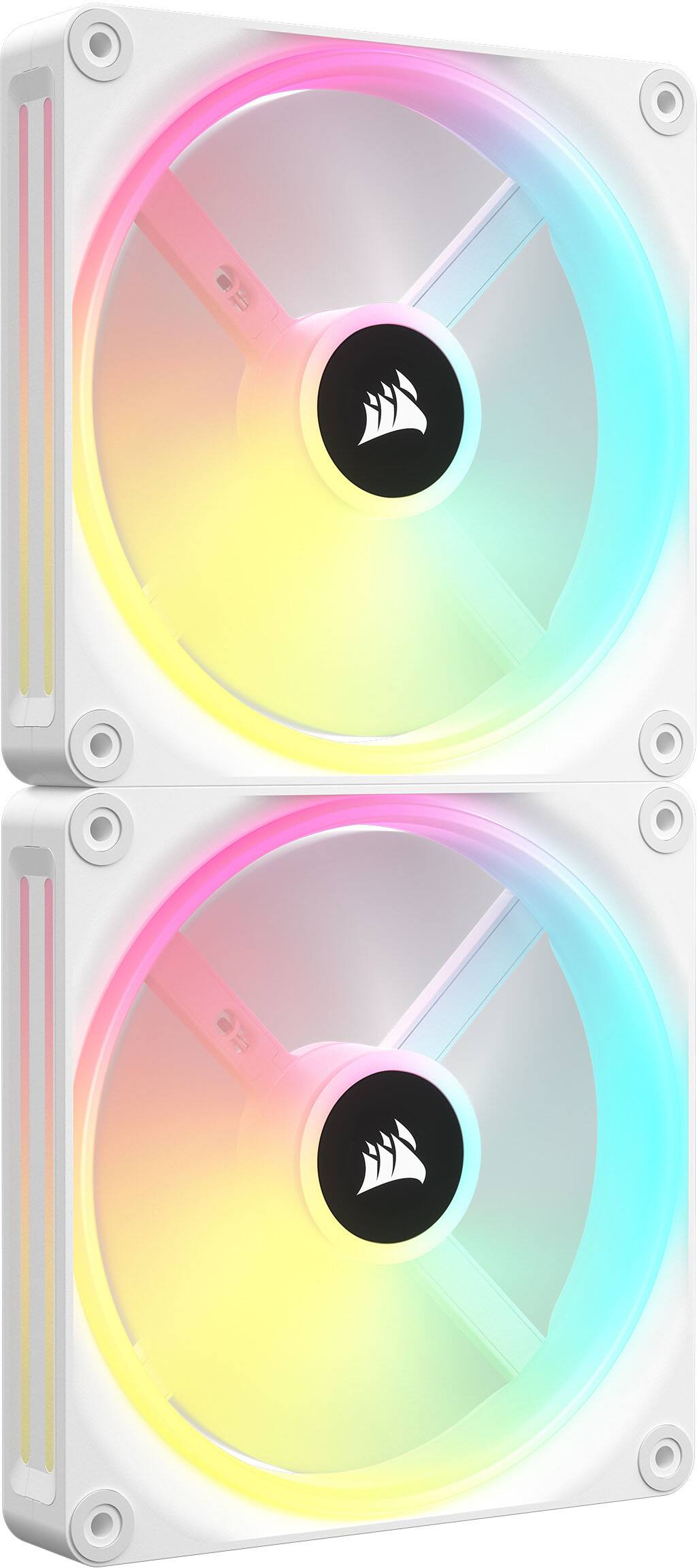 Alt View 19. CORSAIR - iCUE LINK QX140 RGB 140mm PWM Fans Starter Kit - White - White.