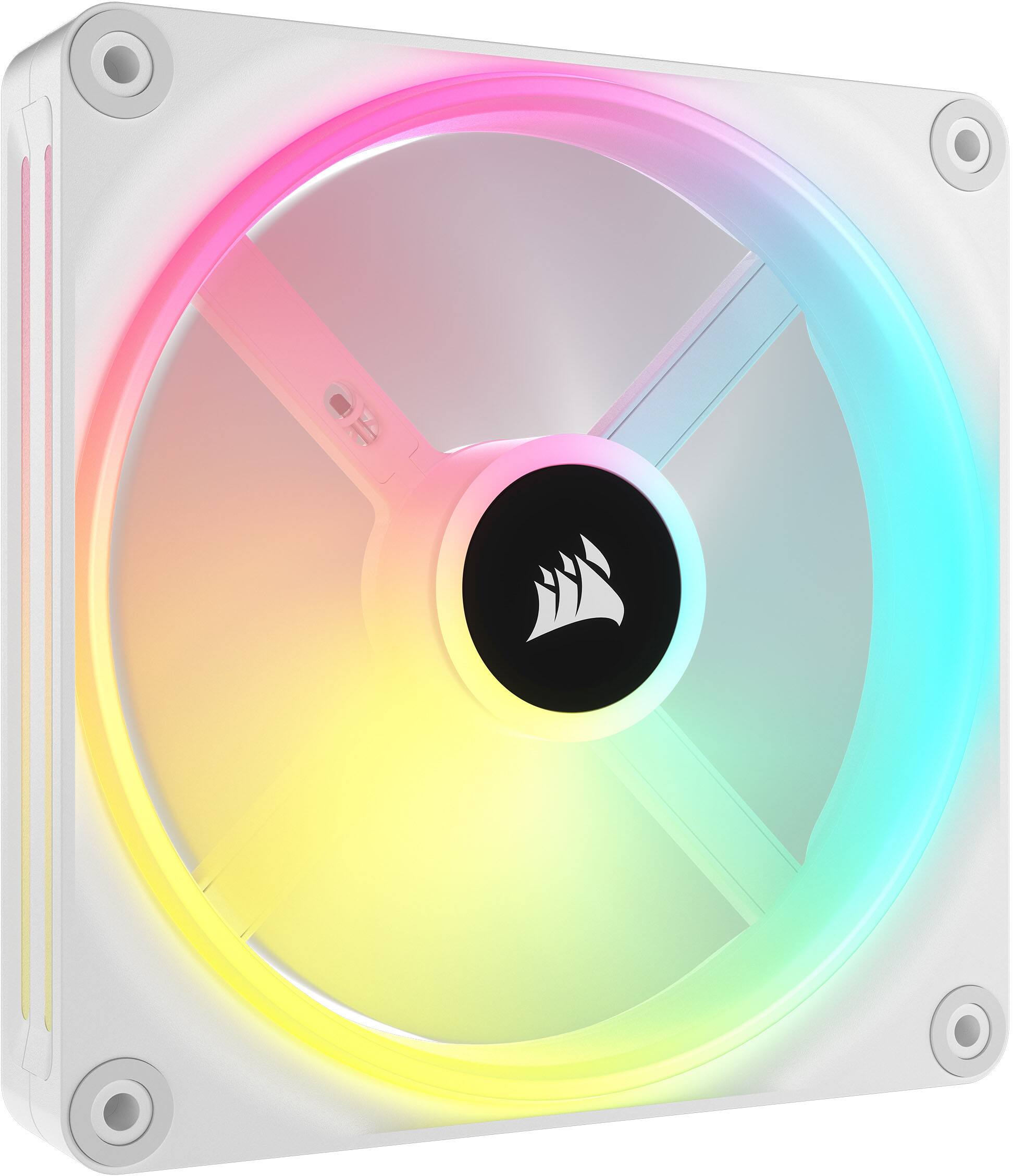 Alt View 1. CORSAIR - iCUE LINK QX140 RGB 140mm PWM Fans Starter Kit - White - White.
