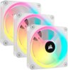 CORSAIR - iCUE LINK QX120 RGB 120mm PWM Computer Case Fan with iCUE LINK System Hub Kit (3-pack) - White