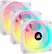Front. CORSAIR - iCUE LINK QX120 RGB 120mm PWM Computer Case Fan with iCUE LINK System Hub Kit (3-pack) - White.