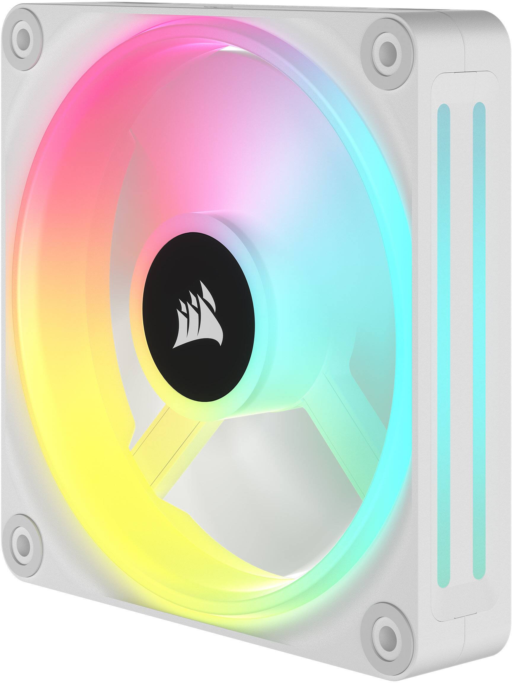Alt View 16. CORSAIR - iCUE LINK QX120 RGB 120mm PWM Computer Case Fan with iCUE LINK System Hub Kit (3-pack) - White.