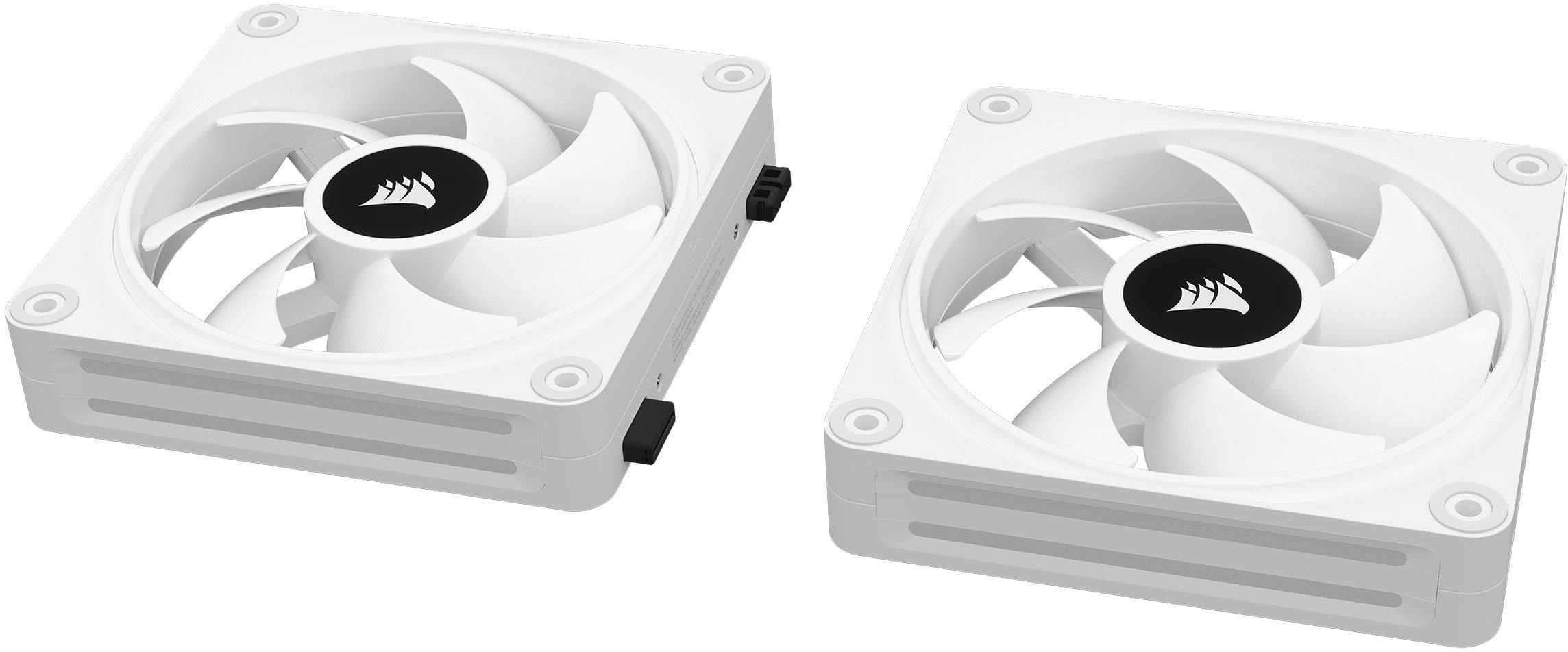 Alt View 18. CORSAIR - iCUE LINK QX120 RGB 120mm PWM Computer Case Fan with iCUE LINK System Hub Kit (3-pack) - White.