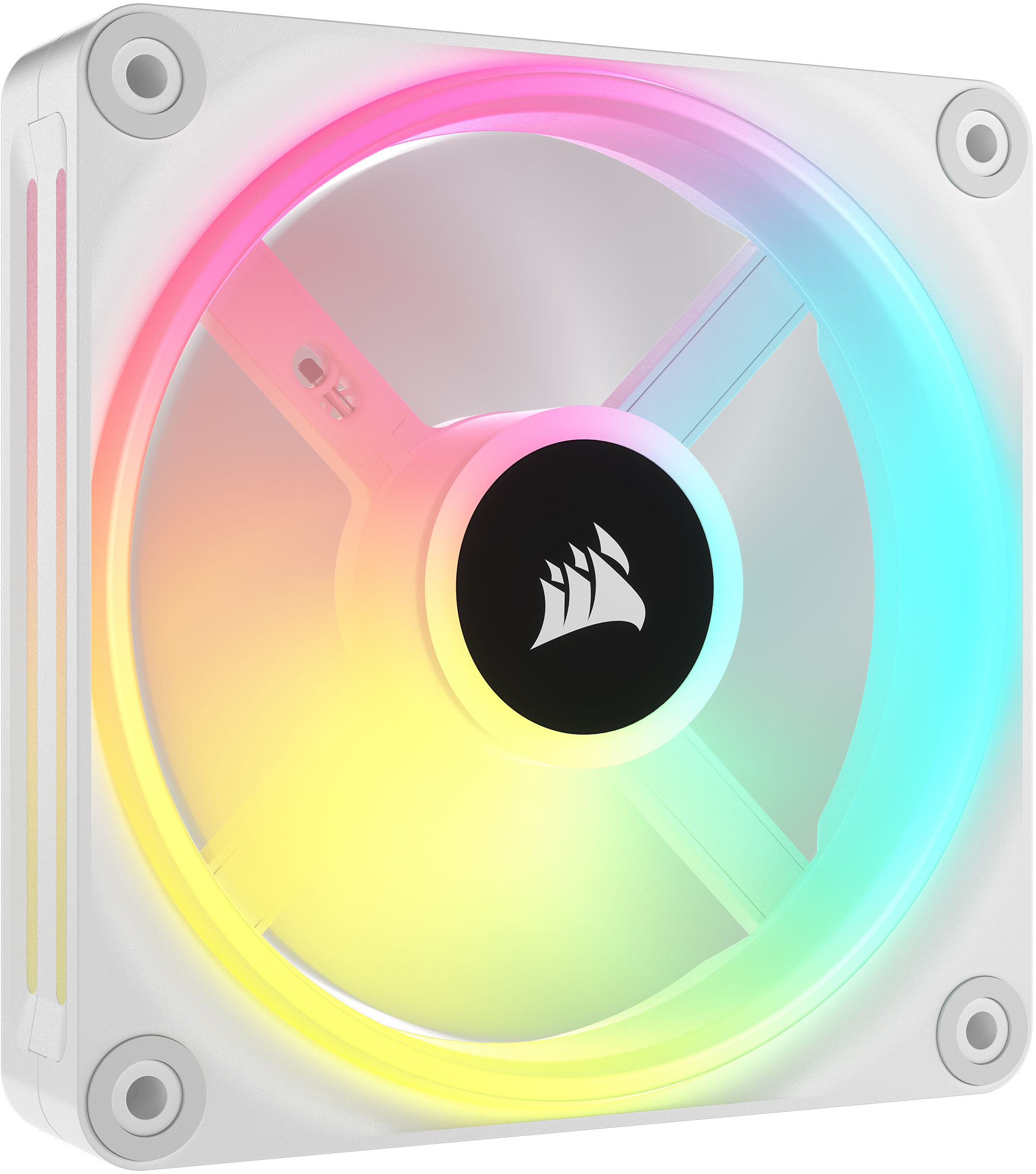 Corsair QX RGB Series, iCUE Link QX120 RGB White, 120mm Magnetic Dome RGB Fan, Starter Kit