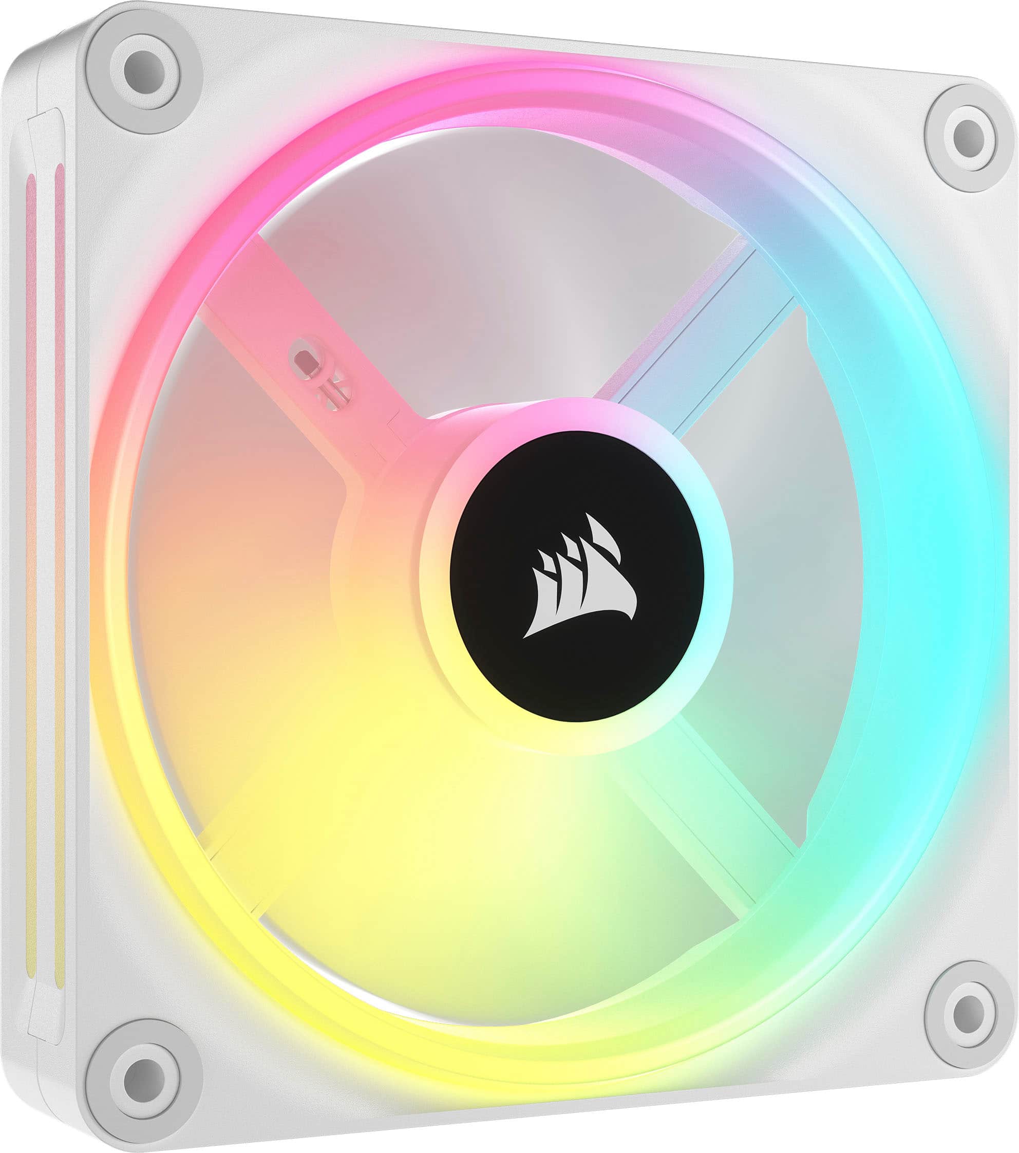 Alt View 1. CORSAIR - iCUE LINK QX120 RGB 120mm PWM Computer Case Fan with iCUE LINK System Hub Kit (3-pack) - White.