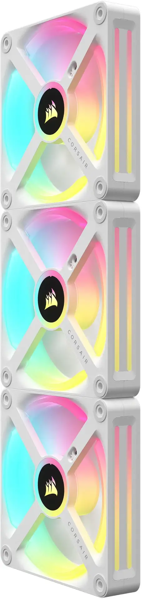 Alt View 21. CORSAIR - iCUE LINK QX120 RGB 120mm PWM Computer Case Fan with iCUE LINK System Hub Kit (3-pack) - White.