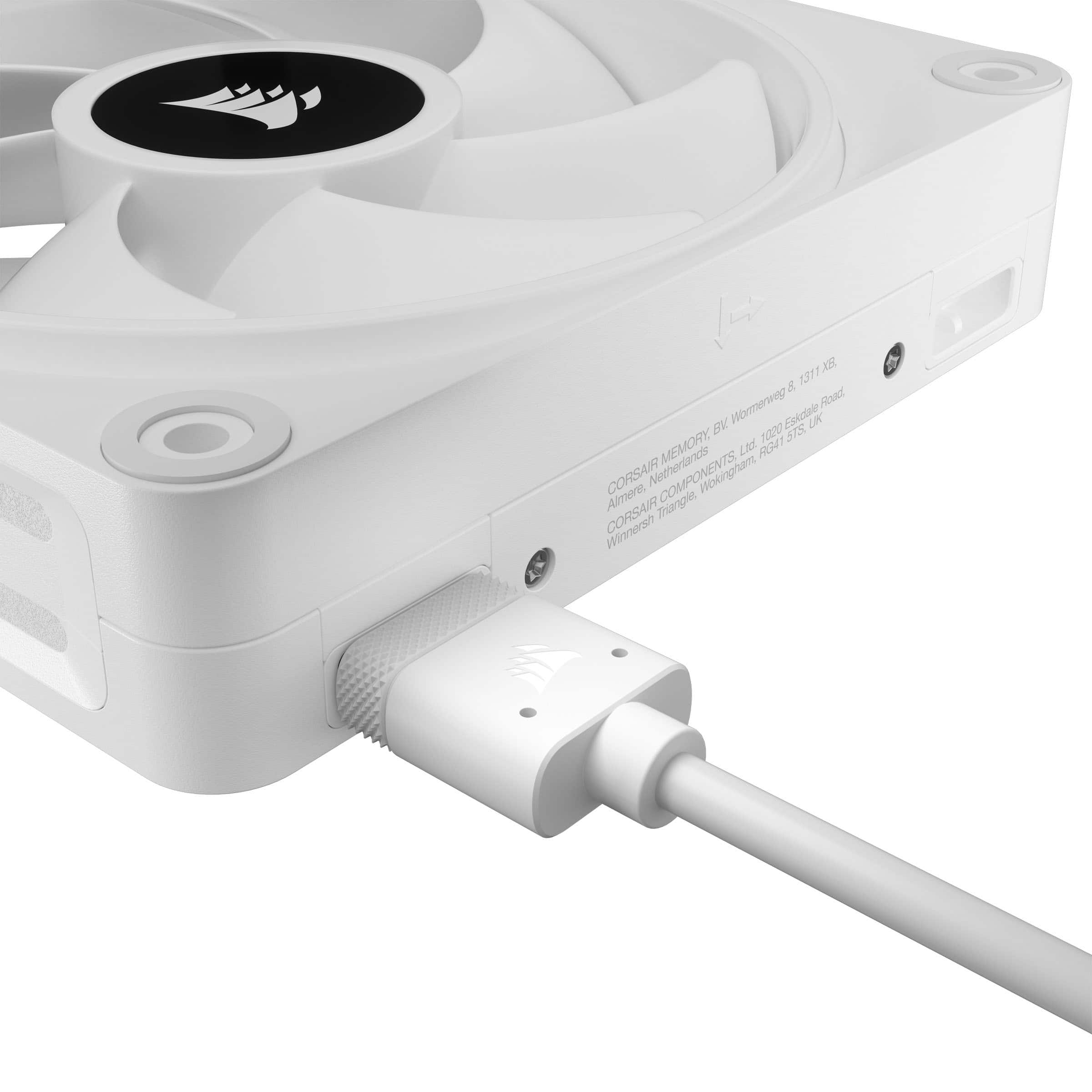 Alt View 23. CORSAIR - iCUE LINK QX120 RGB 120mm PWM Computer Case Fan with iCUE LINK System Hub Kit (3-pack) - White.