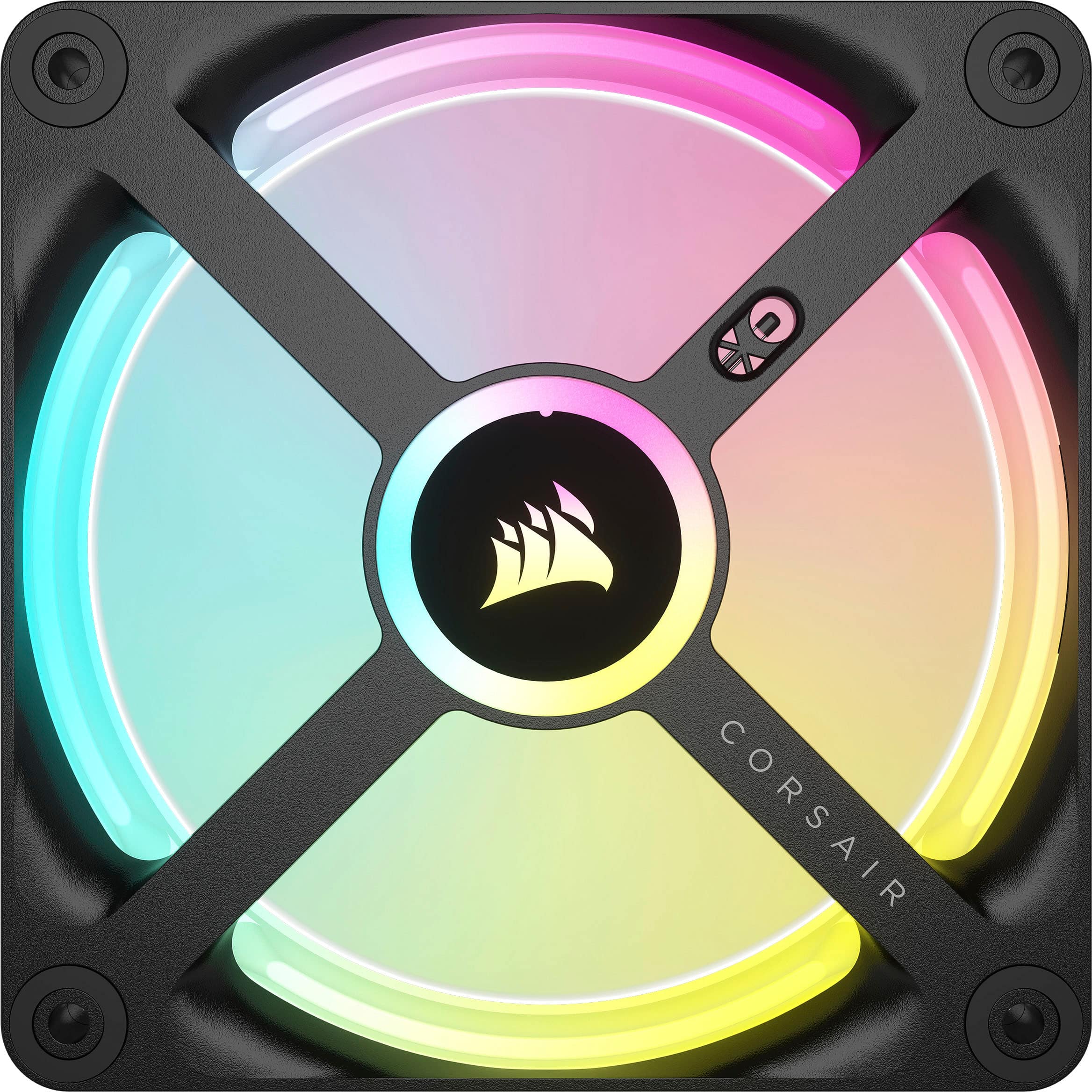 Alt View 12. CORSAIR - iCUE LINK QX120 RGB 120mm PWM Computer Case Fan with iCUE LINK System Hub Kit (3-pack) - Black.