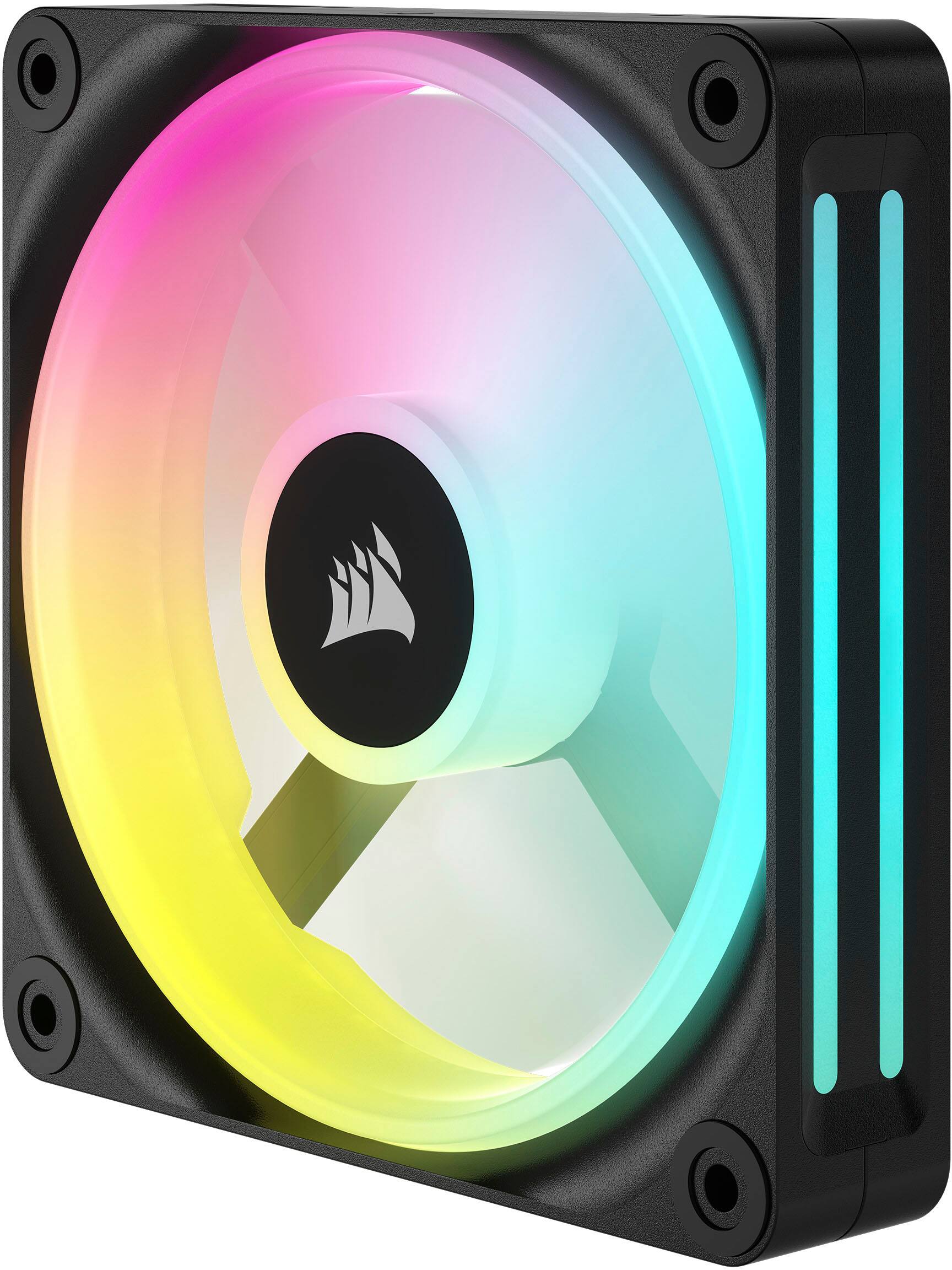 Alt View 16. CORSAIR - iCUE LINK QX120 RGB 120mm PWM Computer Case Fan with iCUE LINK System Hub Kit (3-pack) - Black.