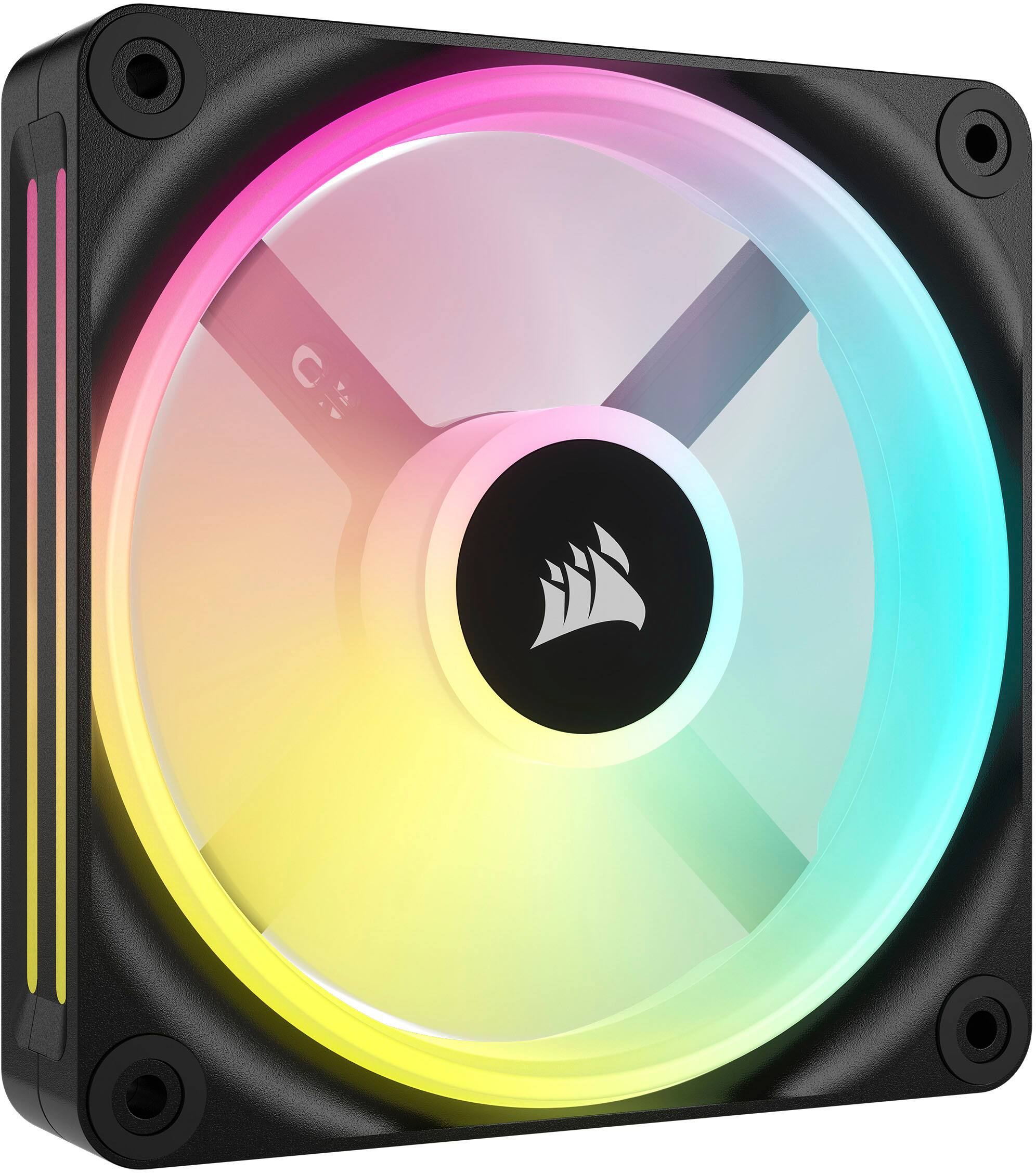 Alt View 1. CORSAIR - iCUE LINK QX120 RGB 120mm PWM Computer Case Fan with iCUE LINK System Hub Kit (3-pack) - Black.