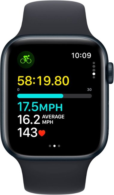 Apple Watch SE 2nd Generation (GPS + Cellular) 44mm Midnight Aluminum Case with Midnight Sport Band - M/L - Midnight (AT&T)_5