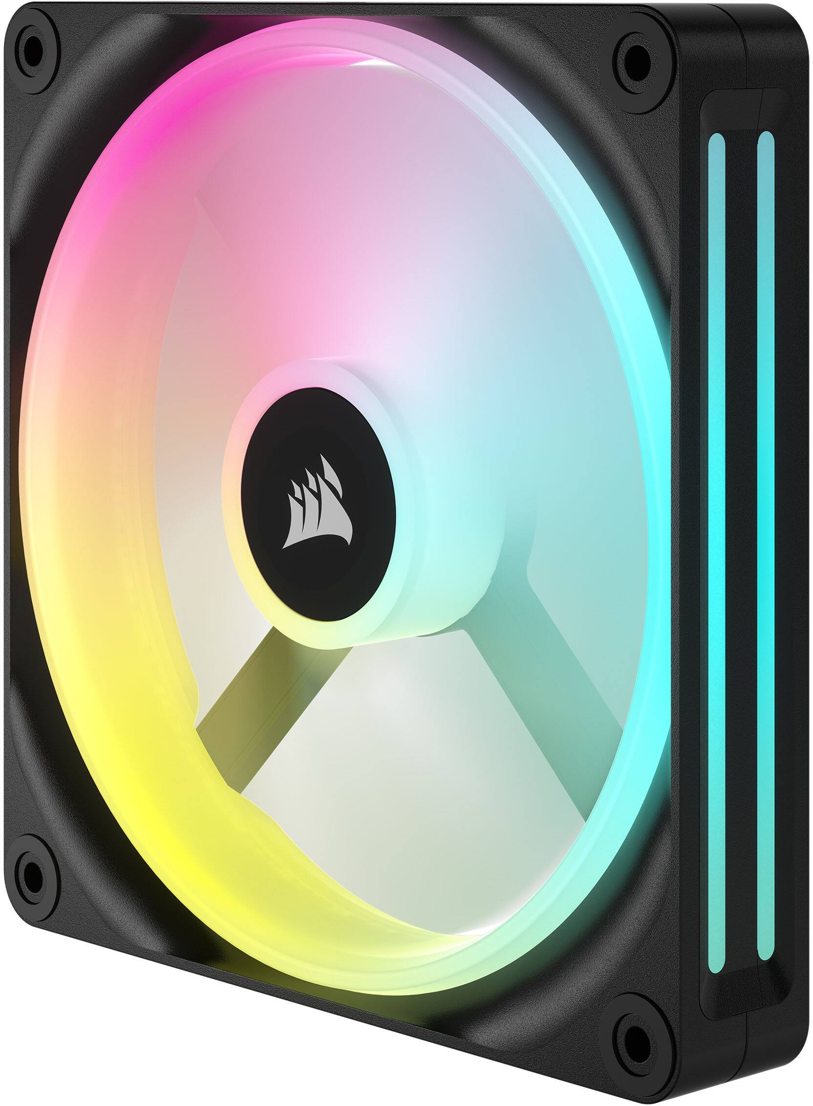 Alt View 16. CORSAIR - iCUE LINK QX140 RGB 140mm PWM Computer Case Fan with iCUE LINK System Hub Kit (2-pack) - Black.
