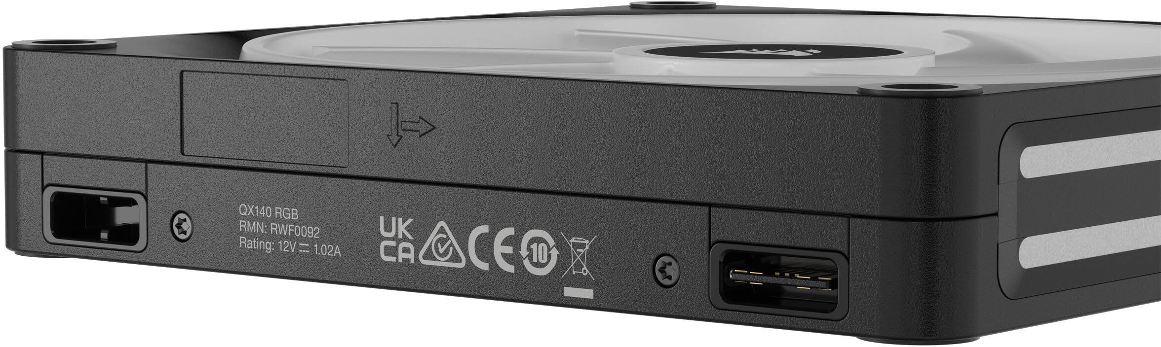 Alt View 17. CORSAIR - iCUE LINK QX140 RGB 140mm PWM Computer Case Fan with iCUE LINK System Hub Kit (2-pack) - Black.