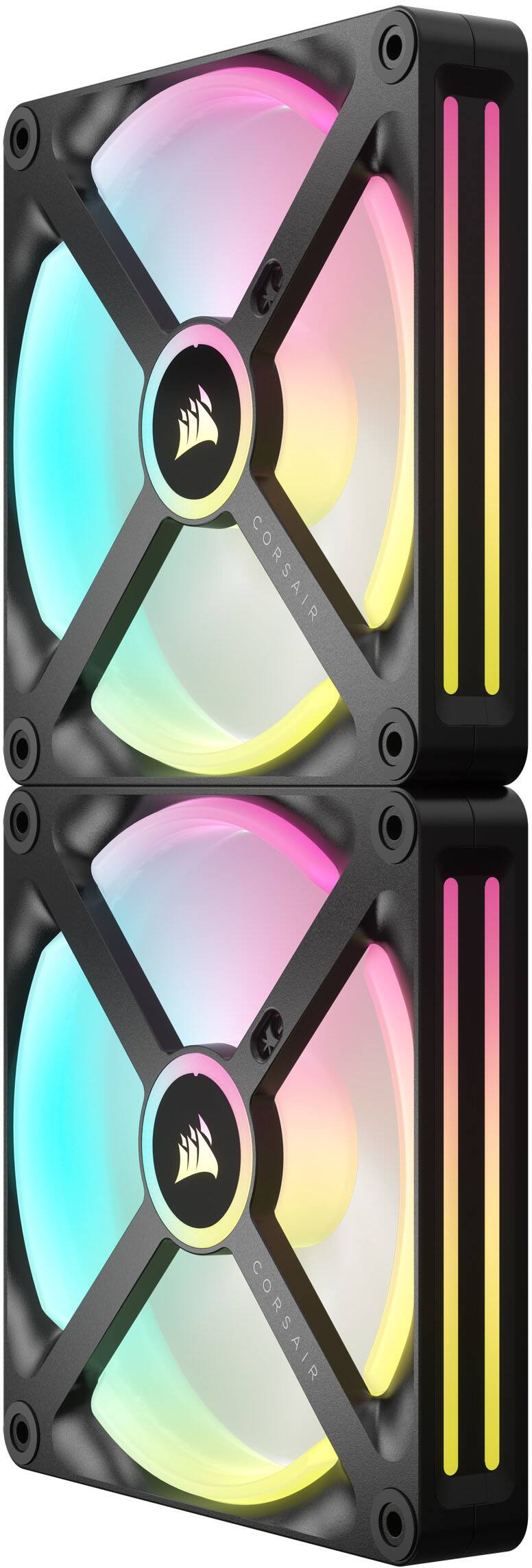 Alt View 19. CORSAIR - iCUE LINK QX140 RGB 140mm PWM Computer Case Fan with iCUE LINK System Hub Kit (2-pack) - Black.