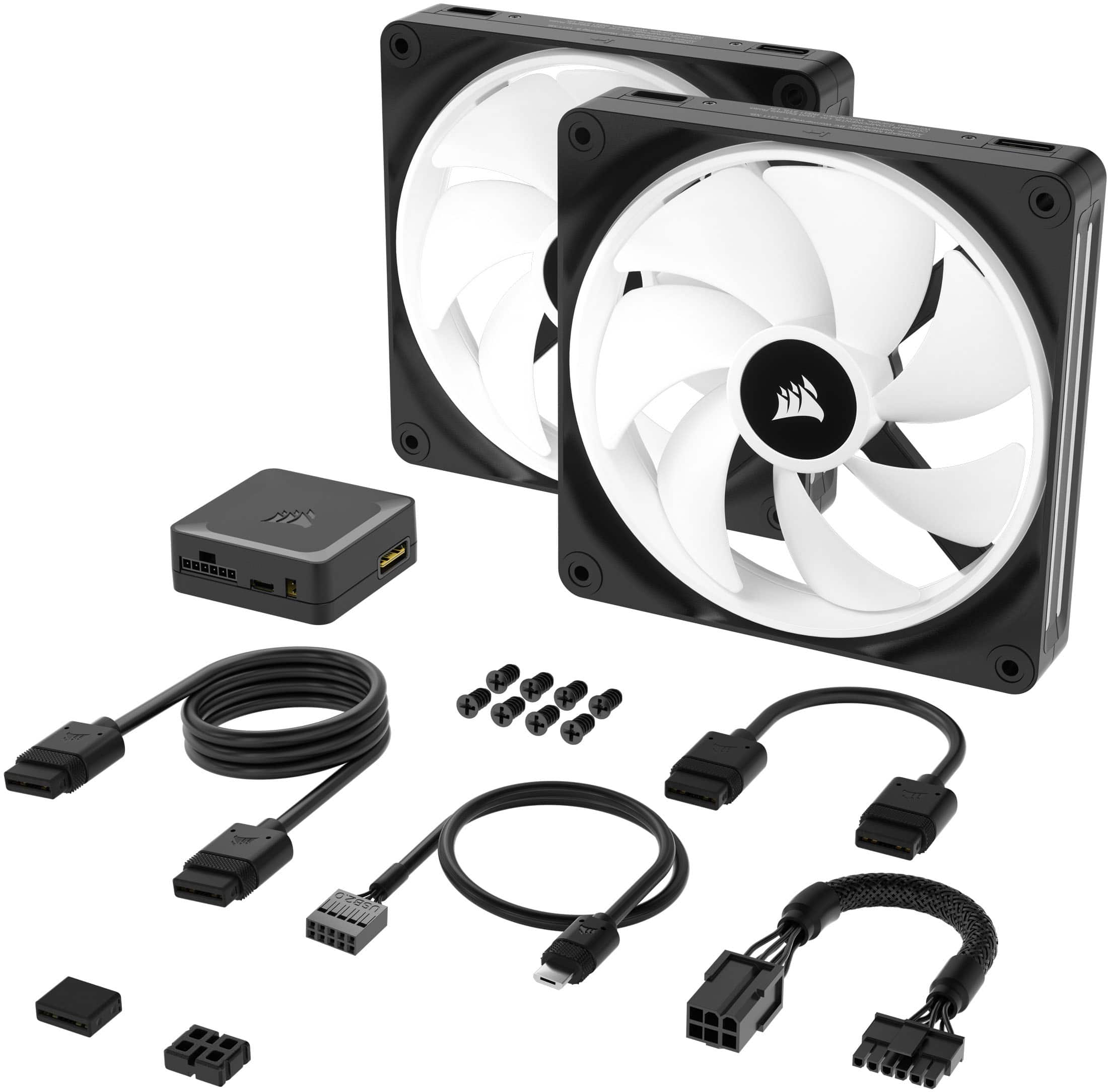 Alt View 20. CORSAIR - iCUE LINK QX140 RGB 140mm PWM Computer Case Fan with iCUE LINK System Hub Kit (2-pack) - Black.