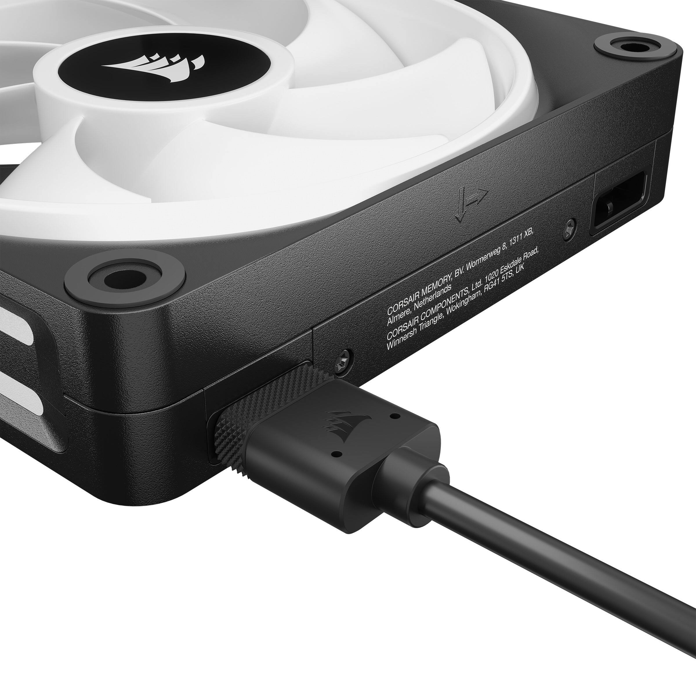 Alt View 21. CORSAIR - iCUE LINK QX140 RGB 140mm PWM Computer Case Fan with iCUE LINK System Hub Kit (2-pack) - Black.