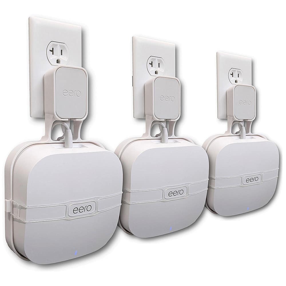 Mount Genie - The Easy Outlet Mount For eero Pro 6 and eero Pro 6E (3-pack) - White - Front_Zoom