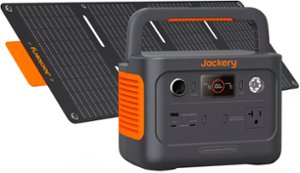 Jackery - Explorer 300 Plus Portable Power Solar Generator + 40W Solar Panel - Black - Front_Zoom