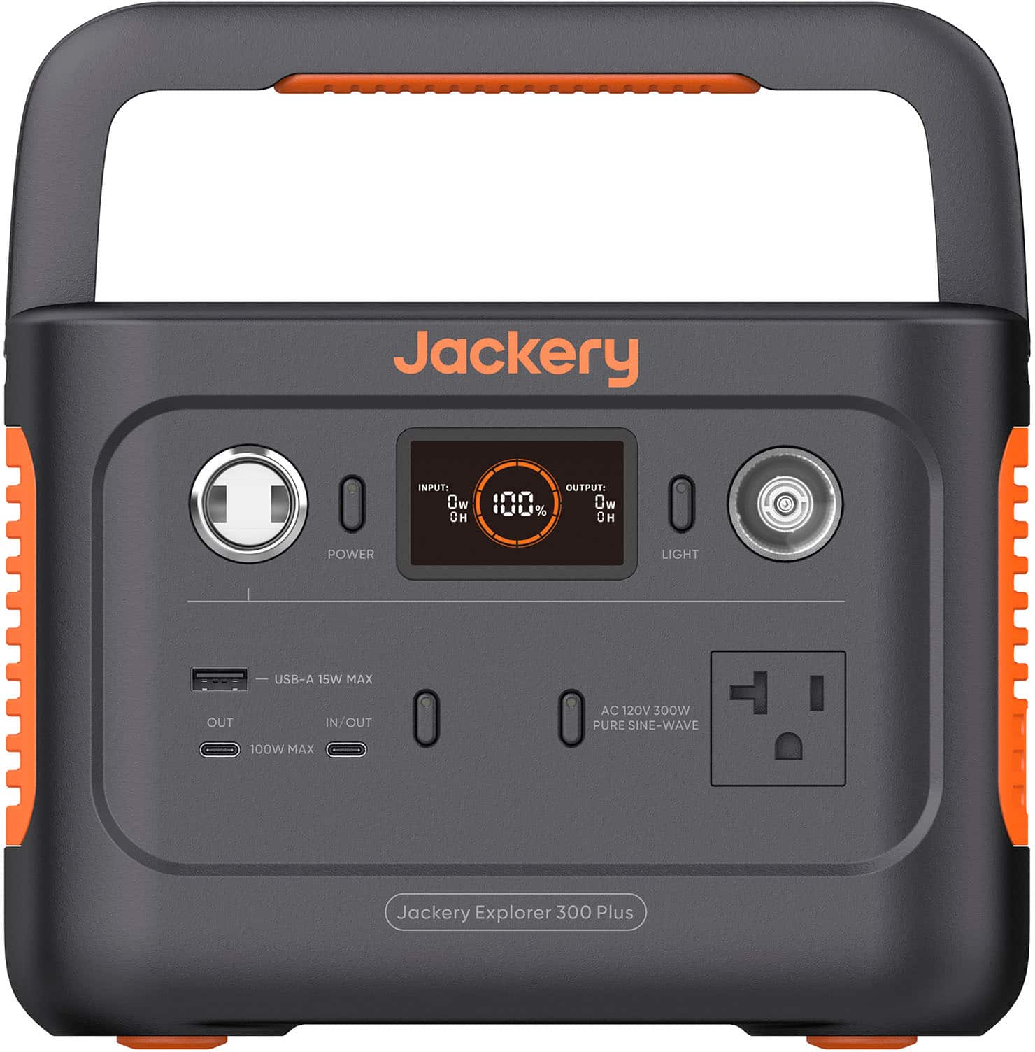 Front. Jackery - Explorer 300 Plus Portable Power Station - Black.