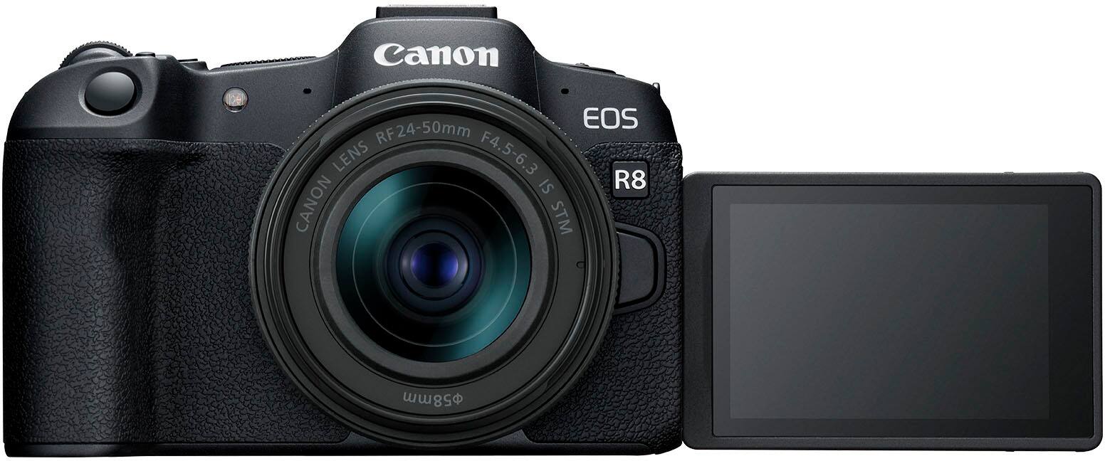 Alt View 2. Canon - EOS R8 4K Video Mirrorless Camera with RF 24-50mm f/4.5-6.3 IS STM Lens Content Creator Kit - Black.