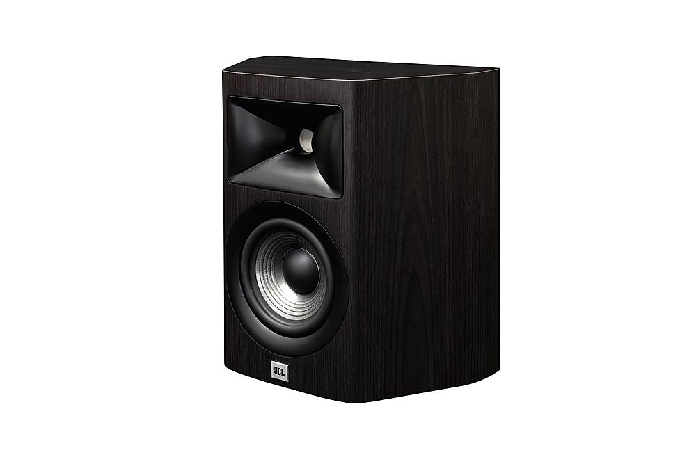 Left. JBL - Studio 610  5.25" 2-Way Compression Driver On Wall Loud Speaker (Pair) - Dark Wood.