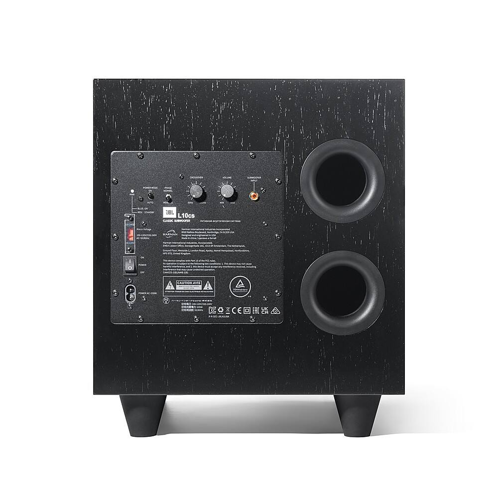 Back. JBL - L10cs 10" 250W Powered Subwoofer - Black Walnut.