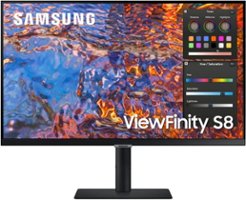 Samsung - ViewFinity S80PB 27" 4K UHD IPS DCI-P3 Matte Display Monitor with HDR 400 (USB-C, DisplayPort, HDMI, LAN, USB 3.0) - Black - Front_Zoom