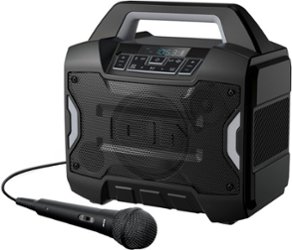 ION Audio - Sport Boom All-Weather Rechargeable Speaker with Microphone - Black - Front_Zoom