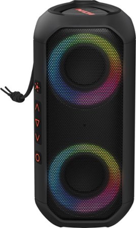 ION Audio - Uber Boom 40W Portable Bluetooth All-Weather Wireless Speaker with Multi-Colored LED Lights and Built-In Microphone - Black