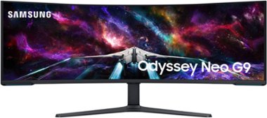 Samsung - 57" Odyssey Neo G9 Dual 4K UHD Quantum Mini-LED 240Hz 1ms HDR 1000 Curved Gaming Monitor (HDMI 2.1, DP 2.1, USB 3.0) - Black - Front_Zoom