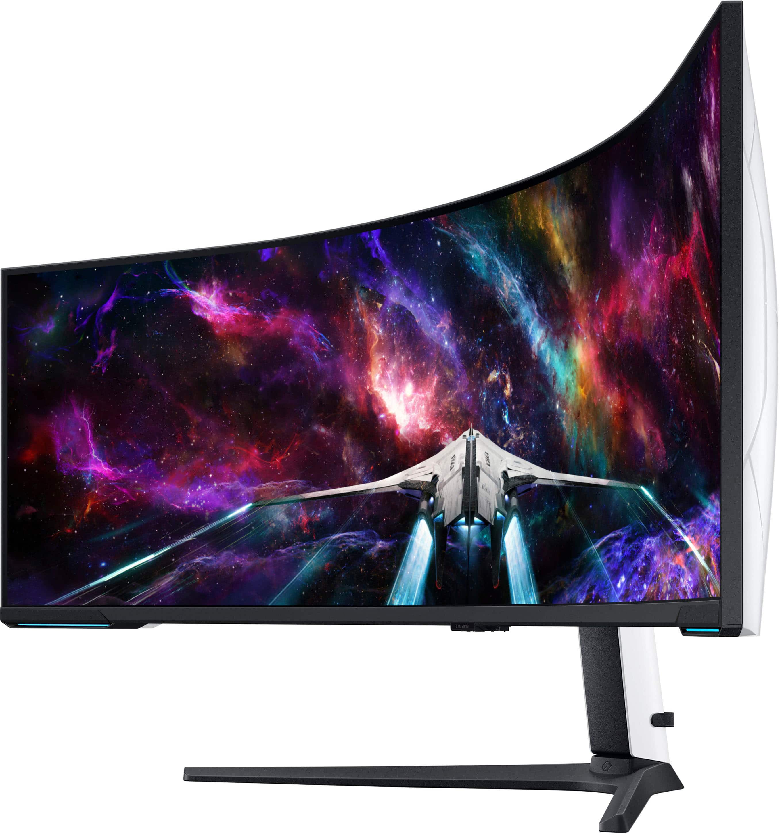 Alt View 12. Samsung - 57" Odyssey Neo G9 Dual 4K UHD Quantum Mini-LED 240Hz 1ms HDR 1000 Curved Gaming Monitor (HDMI 2.1, DP 2.1, USB 3.0) - Black.