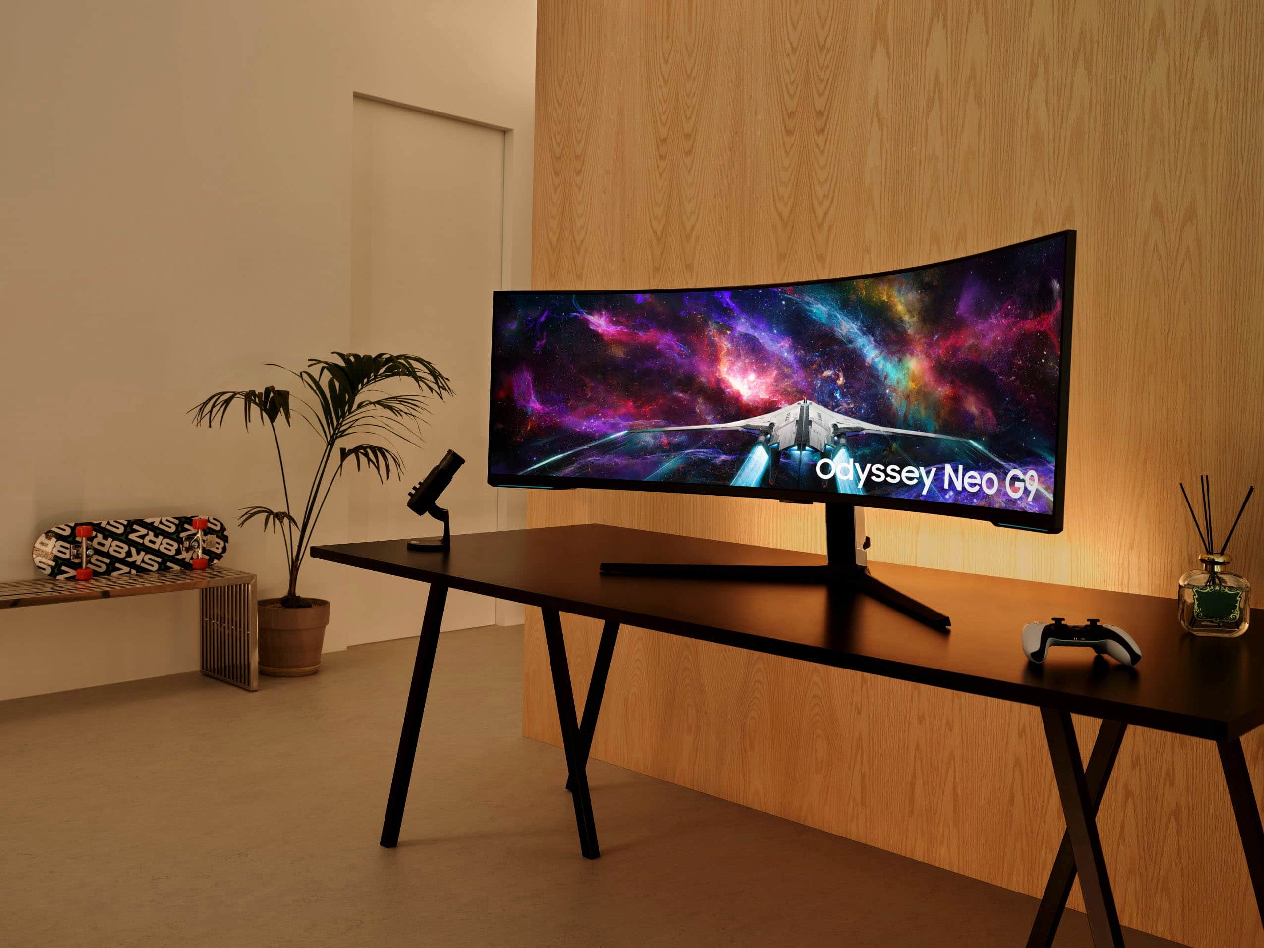 Alt View 27. Samsung - 57" Odyssey Neo G9 Dual 4K UHD Quantum Mini-LED 240Hz 1ms HDR 1000 Curved Gaming Monitor (HDMI 2.1, DP 2.1, USB 3.0) - Black.