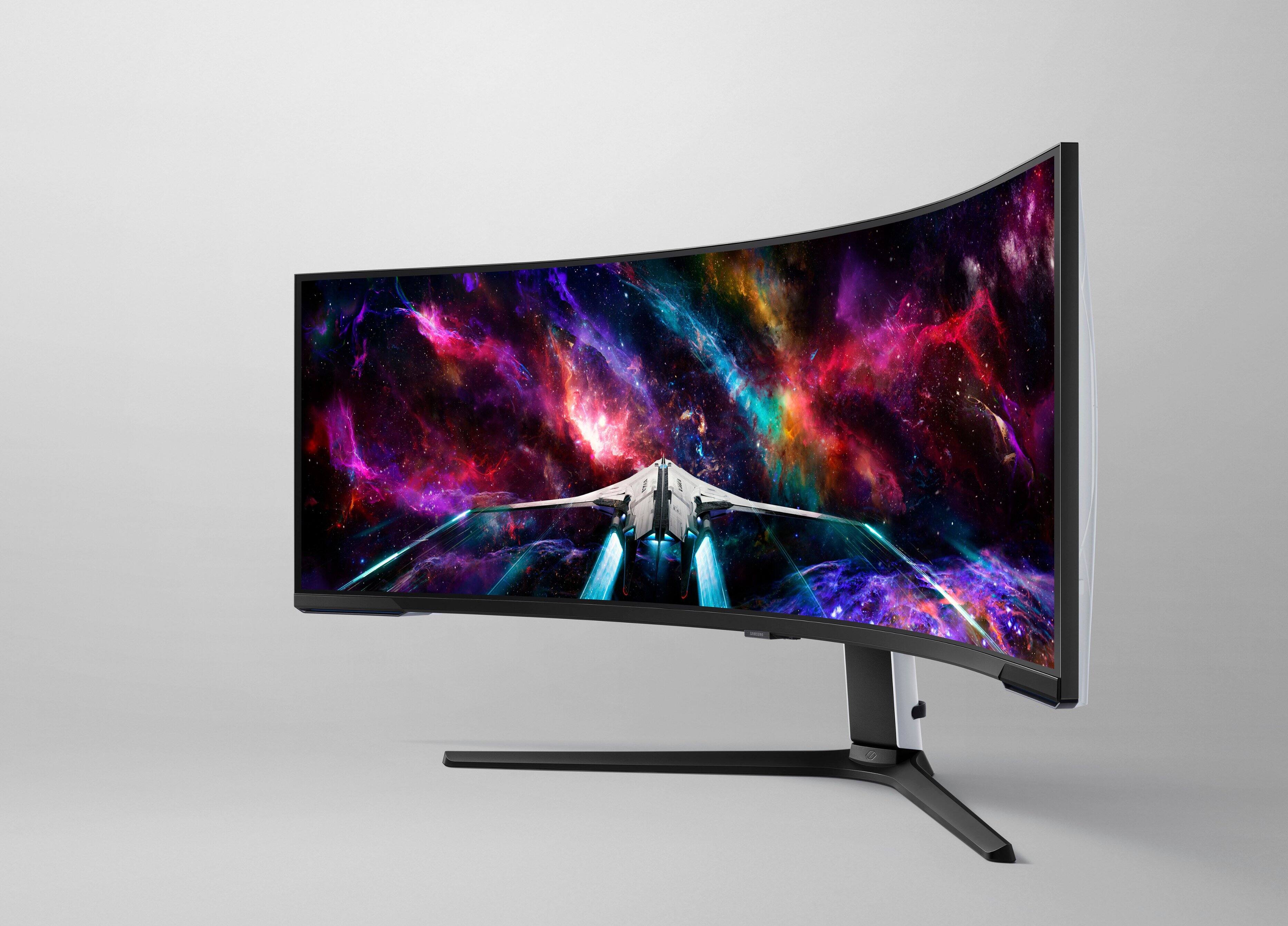 Alt View 21. Samsung - 57" Odyssey Neo G9 Dual 4K UHD Quantum Mini-LED 240Hz 1ms HDR 1000 Curved Gaming Monitor (HDMI 2.1, DP 2.1, USB 3.0) - Black.