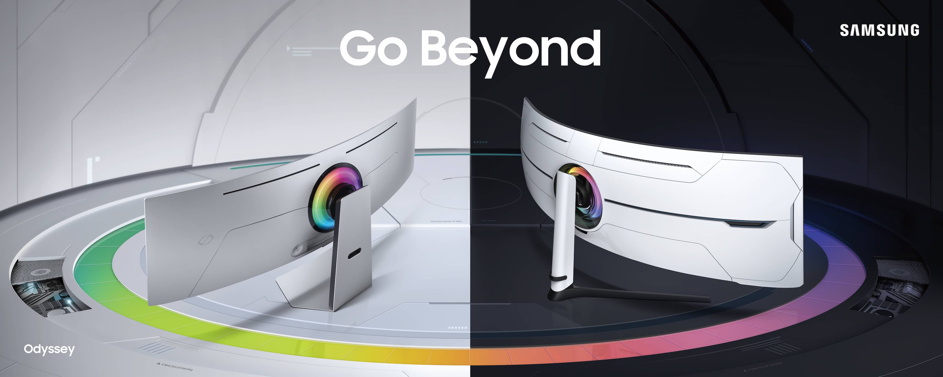 Alt View 24. Samsung - 57" Odyssey Neo G9 Dual 4K UHD Quantum Mini-LED 240Hz 1ms HDR 1000 Curved Gaming Monitor (HDMI 2.1, DP 2.1, USB 3.0) - Black.