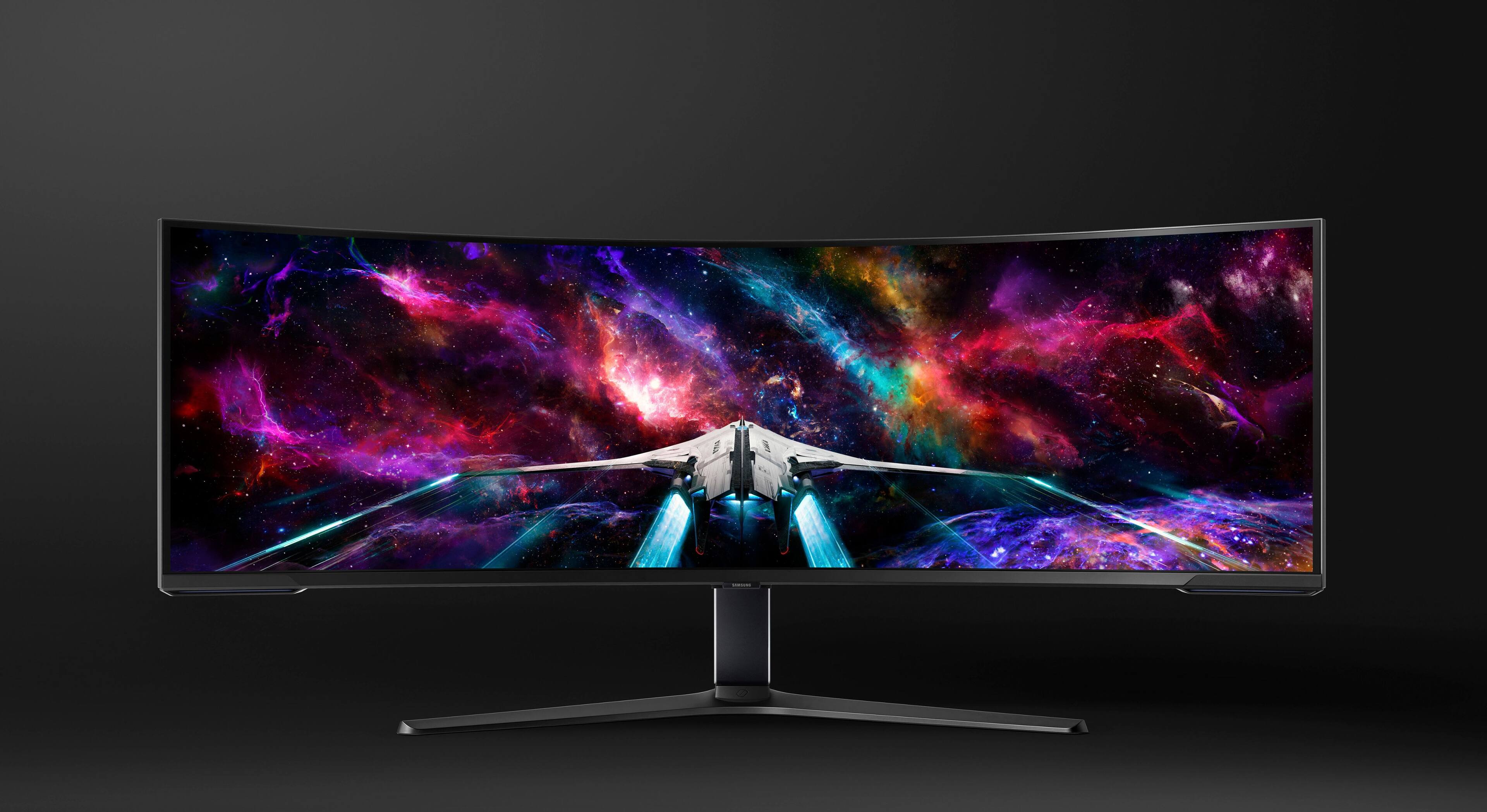 Alt View 22. Samsung - 57" Odyssey Neo G9 Dual 4K UHD Quantum Mini-LED 240Hz 1ms HDR 1000 Curved Gaming Monitor (HDMI 2.1, DP 2.1, USB 3.0) - Black.