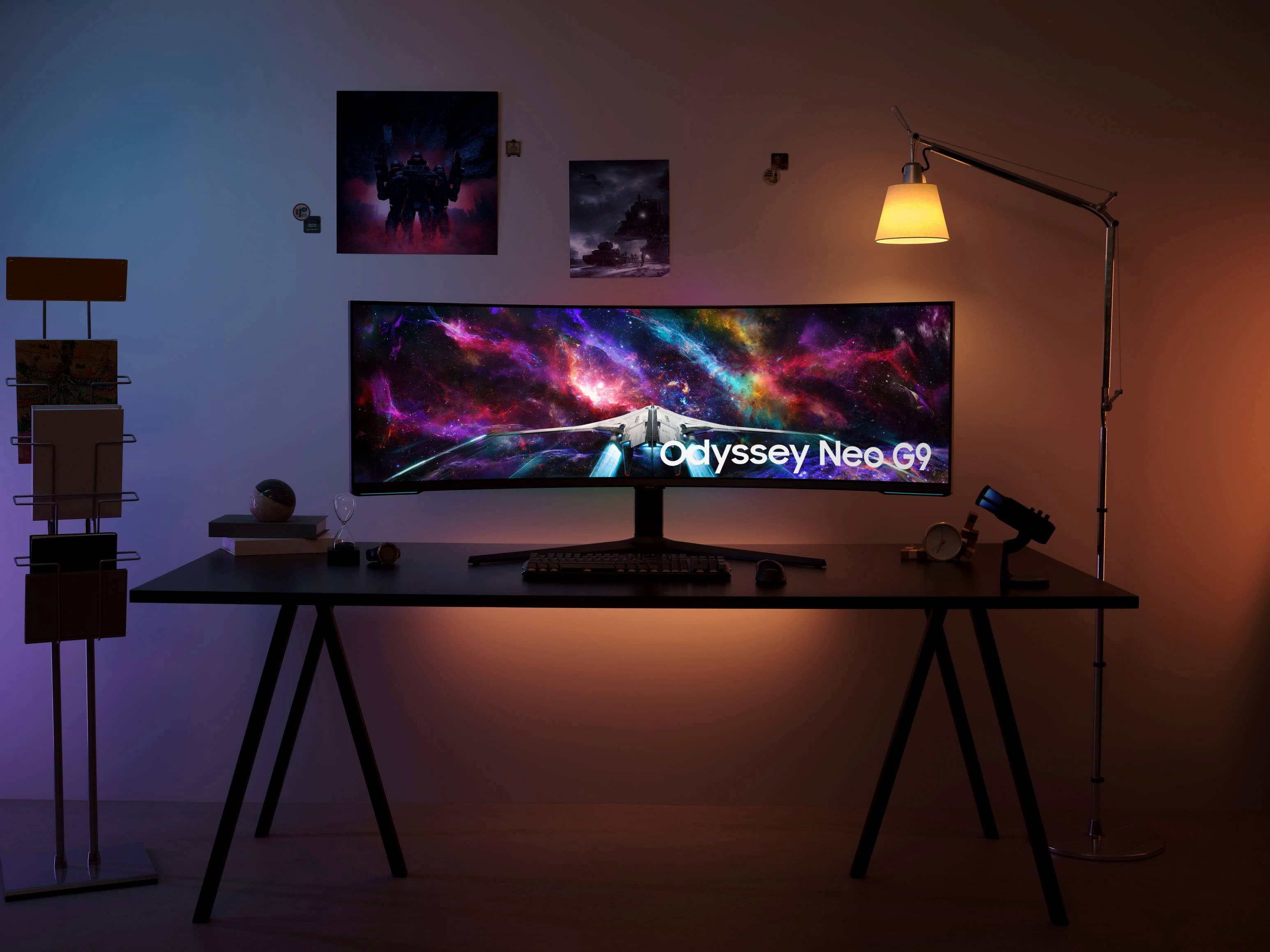 Alt View 28. Samsung - 57" Odyssey Neo G9 Dual 4K UHD Quantum Mini-LED 240Hz 1ms HDR 1000 Curved Gaming Monitor (HDMI 2.1, DP 2.1, USB 3.0) - Black.