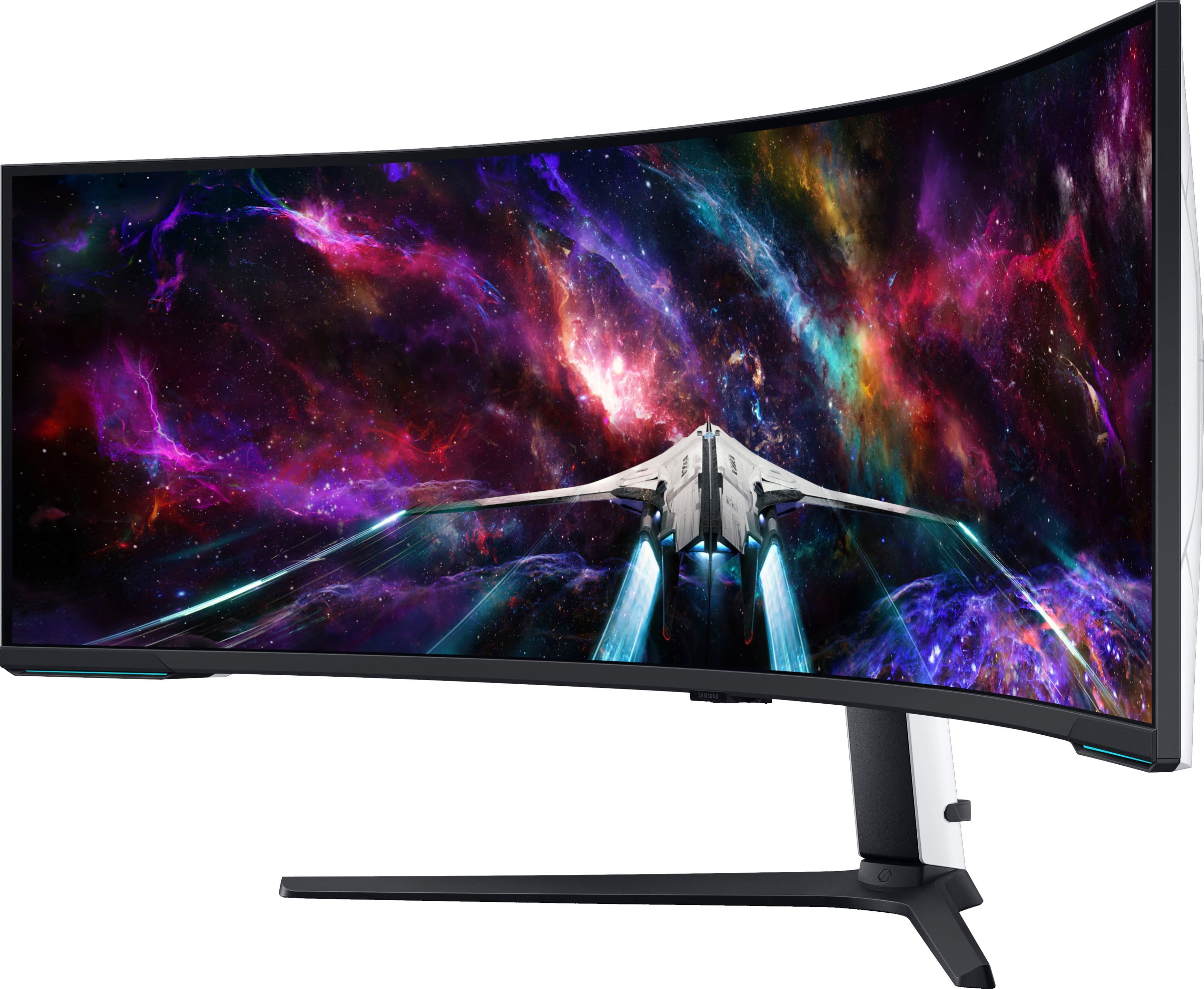 Alt View 30. Samsung - 57" Odyssey Neo G9 Dual 4K UHD Quantum Mini-LED 240Hz 1ms HDR 1000 Curved Gaming Monitor (HDMI 2.1, DP 2.1, USB 3.0) - Black.