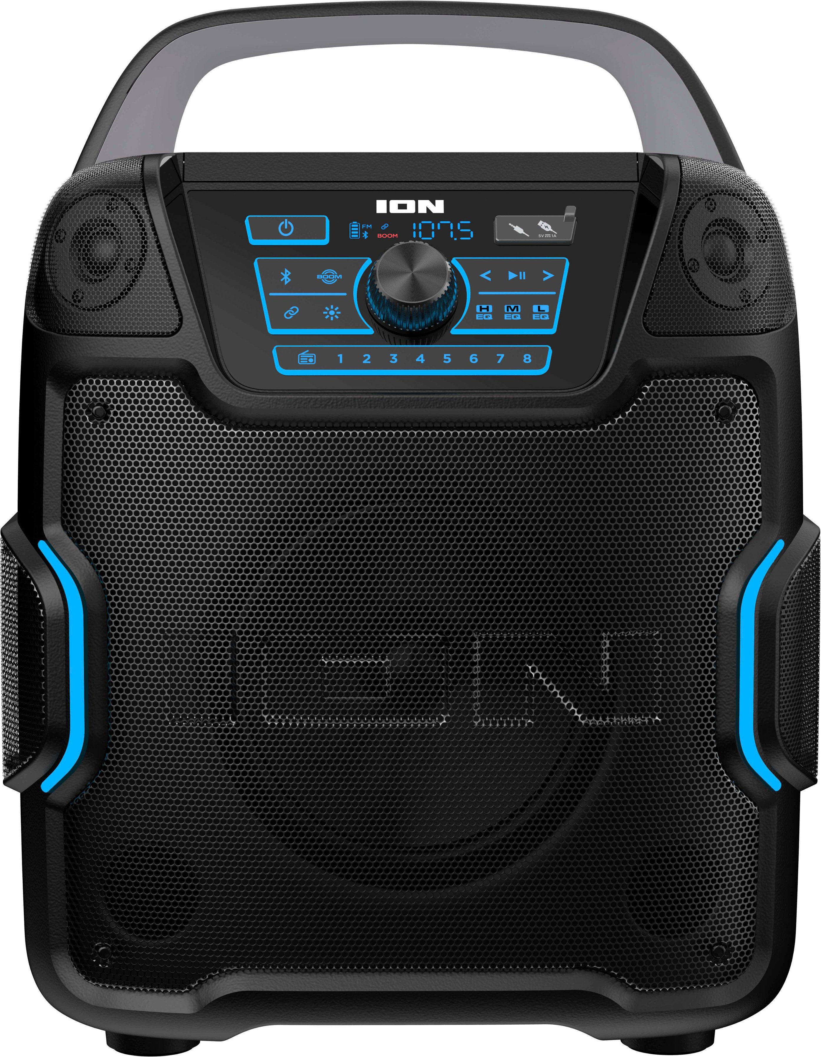ION Audio - Sport 320° 200W Portable Bluetooth Battery Powered All-Weather Speaker with Premium 5-Speaker 320˚ Sound - Black