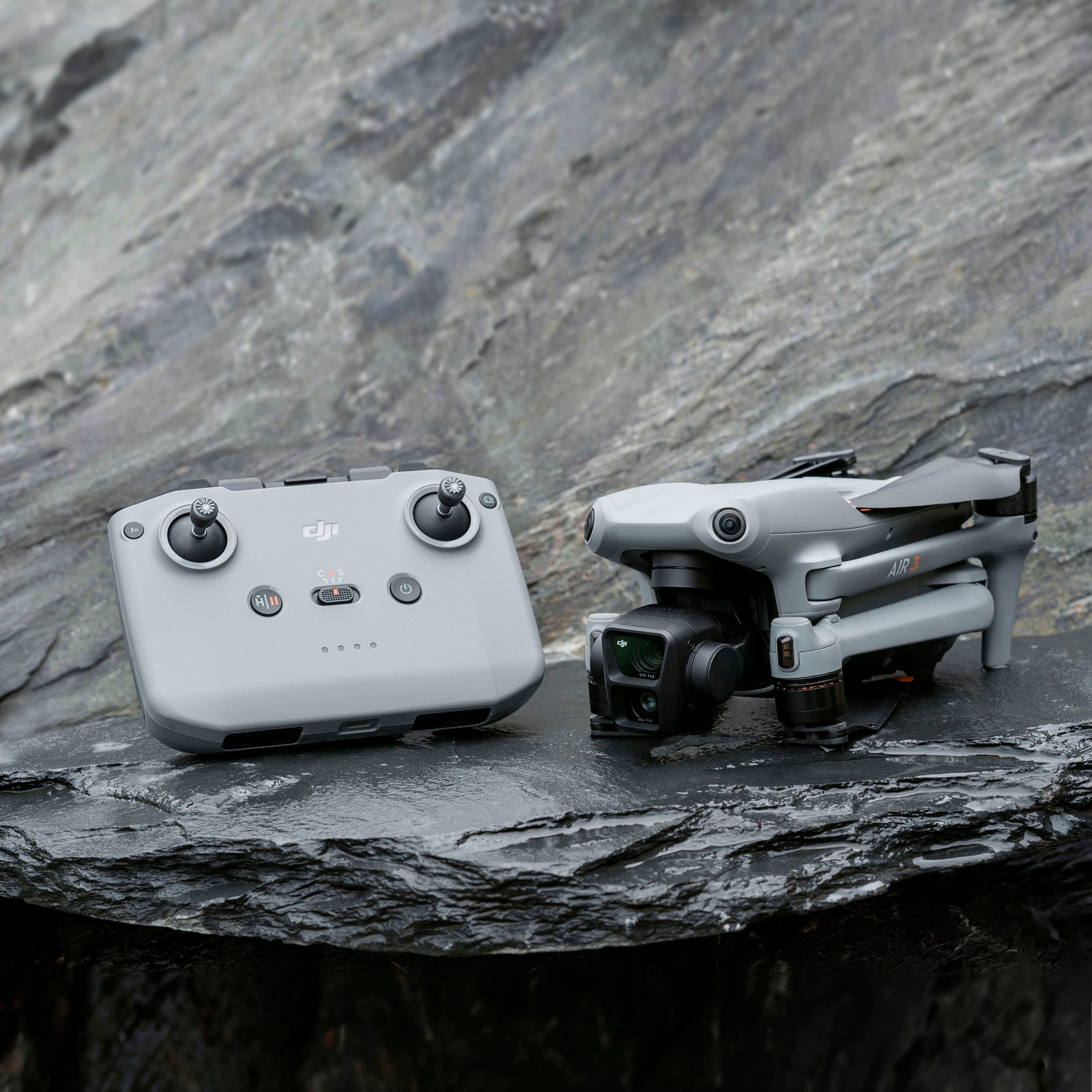 Alt View 19. DJI - Air 3 Drone with RC-N2 Remote Control - Gray.