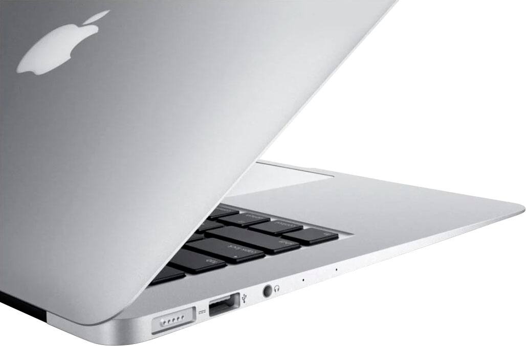 Angle. Apple - Geek Squad Certified Refurbished MacBook Air 11.6" Laptop - Intel Core i5 with 4GB Memory - 64GB SSD - Silver.