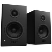 NZXT - Relay Dual Channel Desktop Speakers (2-Piece) - Black - Front_Zoom