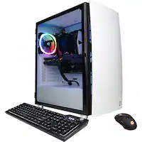 CyberPowerPC - Gamer Master Gaming Desktop - AMD Ryzen 5 7600 - 16GB Memory - NVIDIA GeForce RTX 4060 - 1TB SSD - White - Angle_Zoom