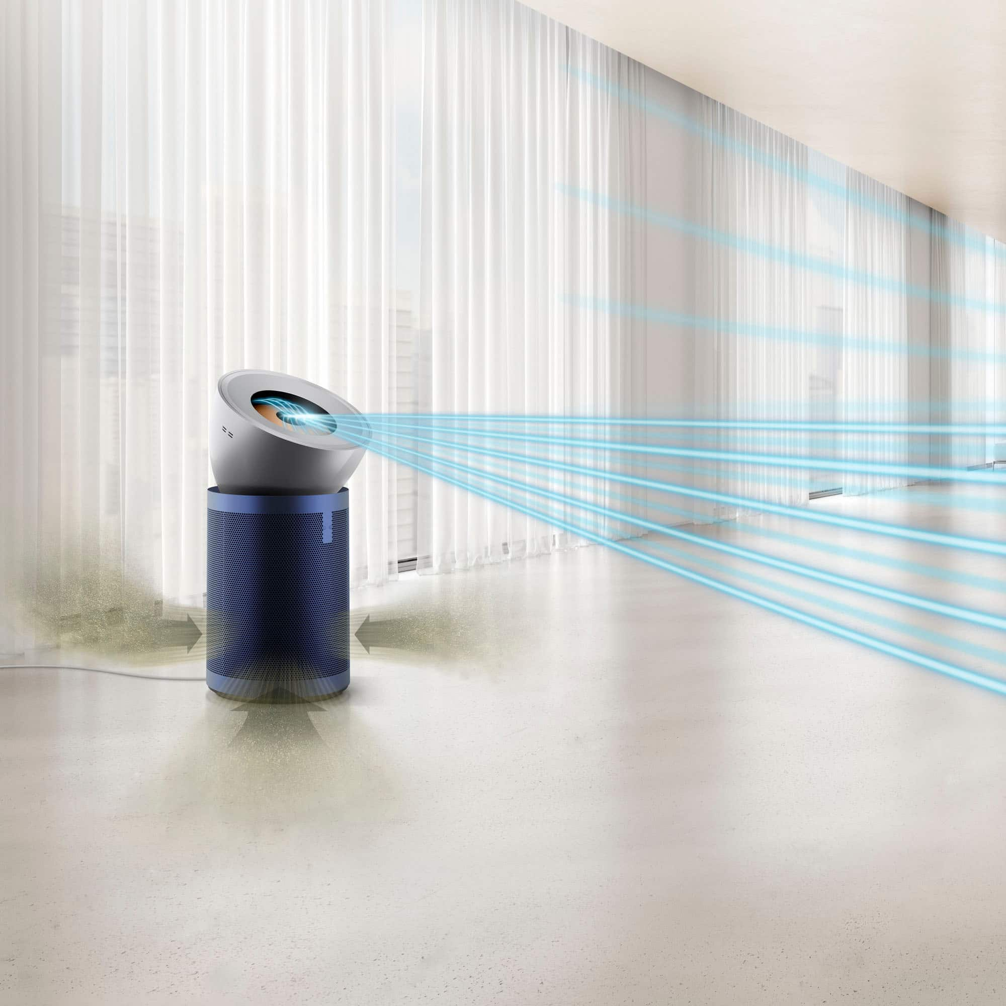 Angle View: Dyson Purifier Big + Quiet Formaldehyde BP03 - Bright Nickel/Prussian Blue