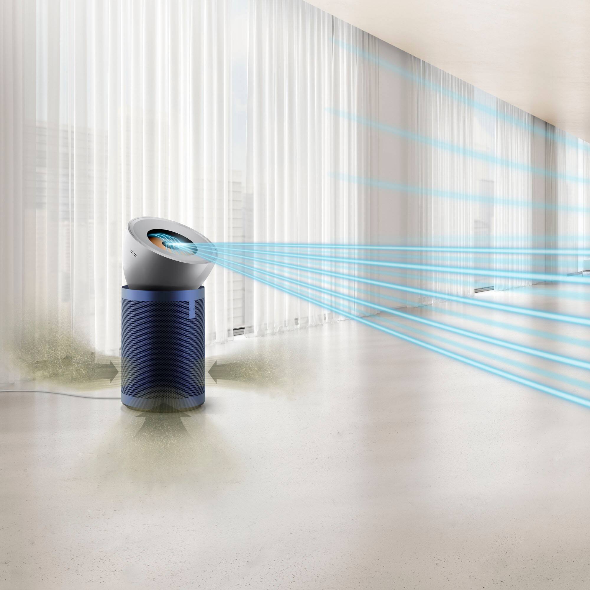 Angle. Dyson - Dyson Purifier Big + Quiet Formaldehyde BP03 - Bright Nickel/Prussian Blue.