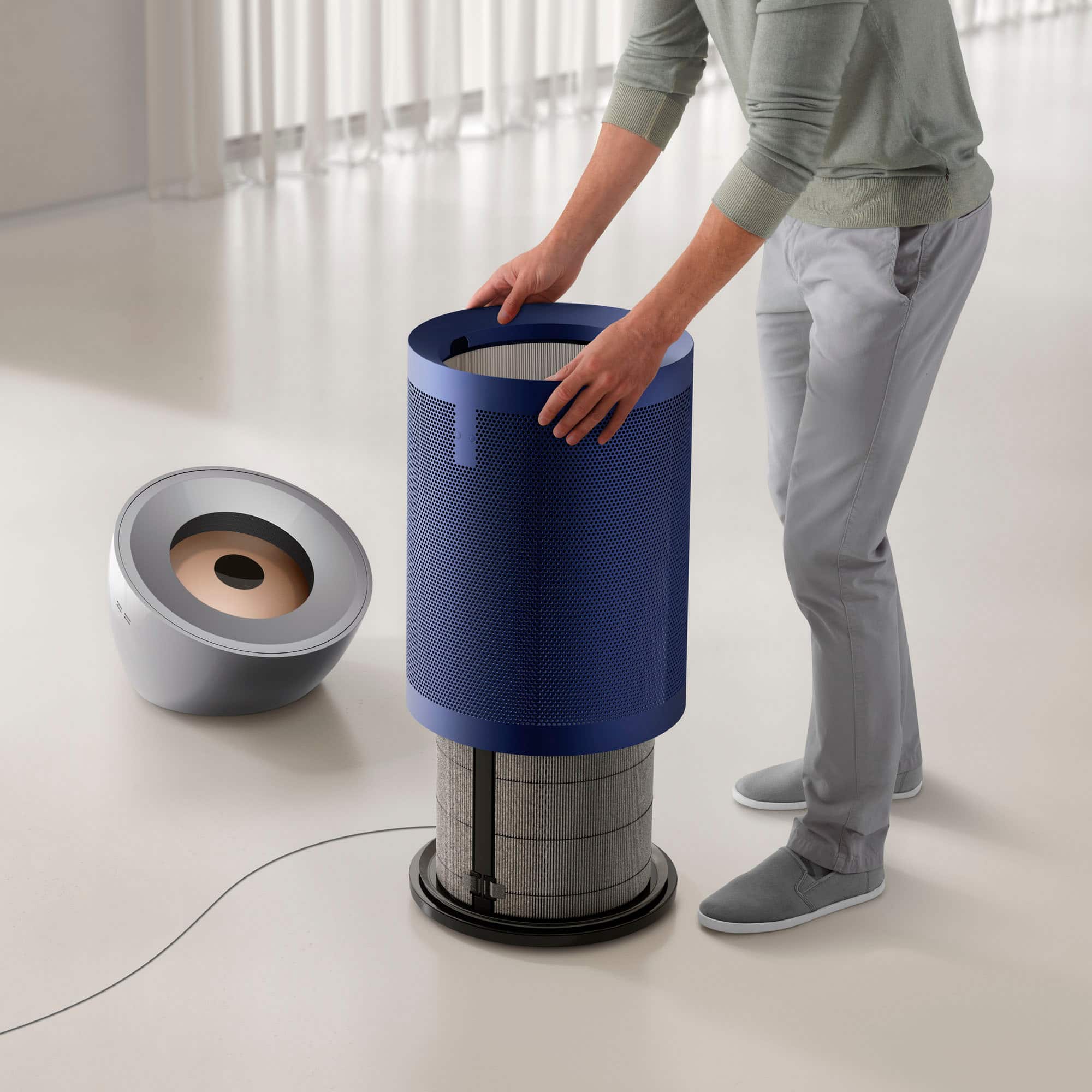 Alt View 12. Dyson - Dyson Purifier Big + Quiet Formaldehyde BP03 - Bright Nickel/Prussian Blue.