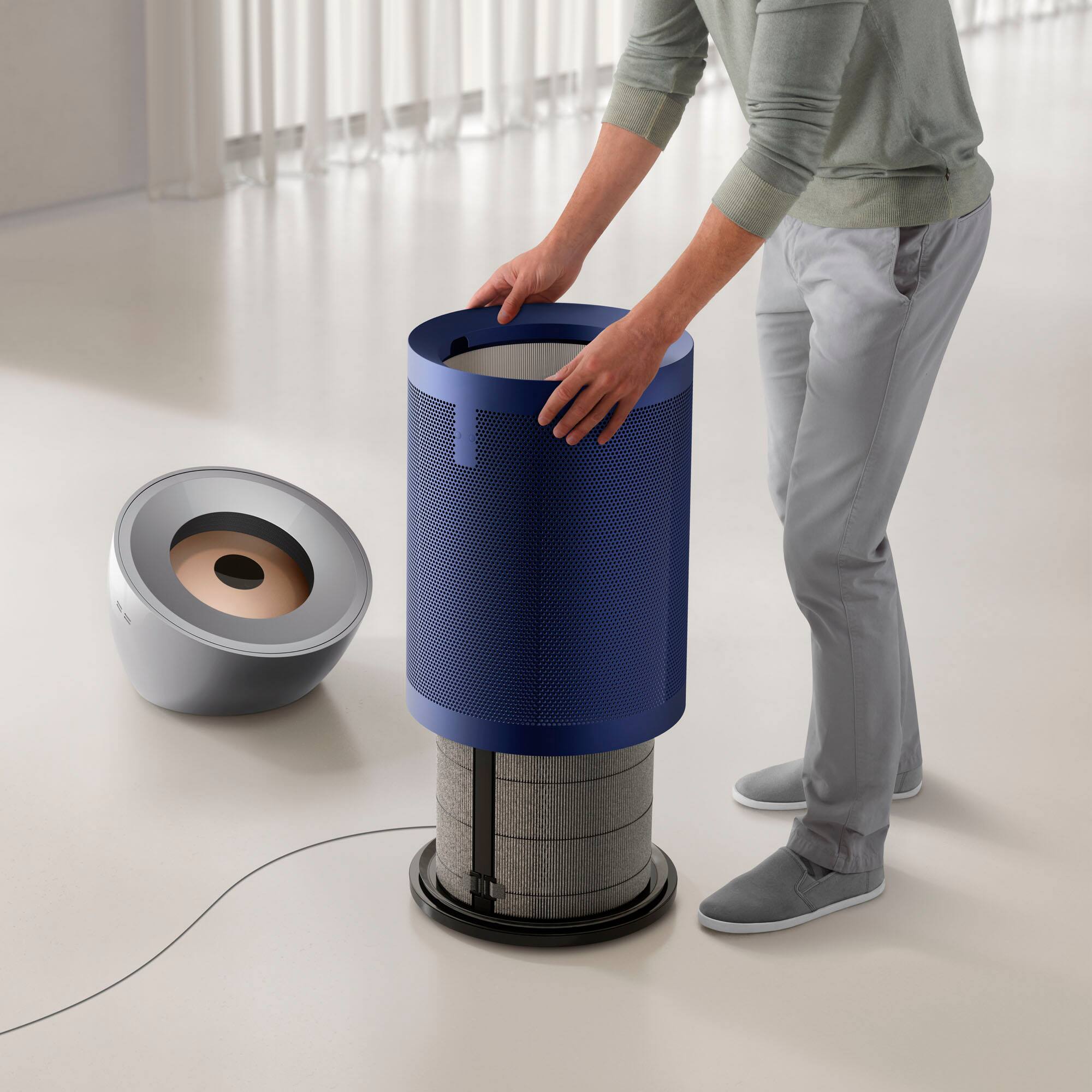 Alt View 12. Dyson - Dyson Purifier Big + Quiet Formaldehyde BP03 - Bright Nickel/Prussian Blue.