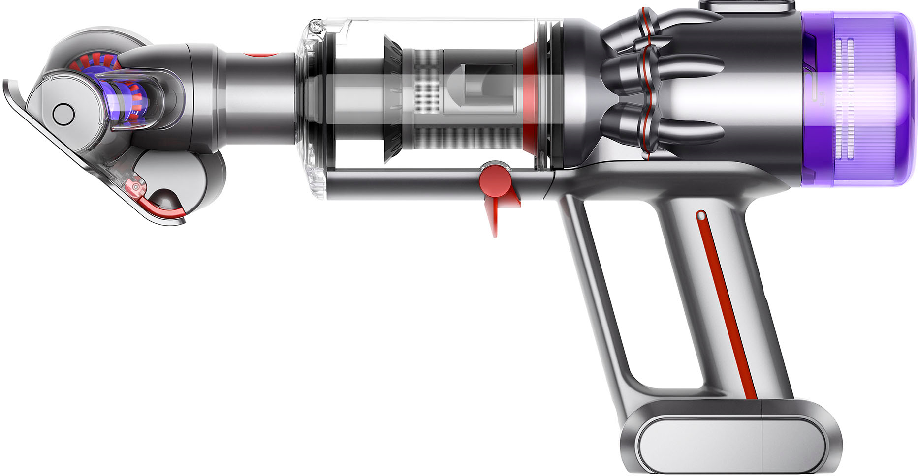 Angle View: Dyson - Humdinger Handheld Cordless Vacuum with 4 accessories - Silver