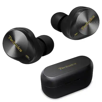 Front. Technics - Premium HiFi True Wireless Earbuds with Noise Cancelling, 3 Device Multipoint Connectivity, Wireless Charging - Black.
